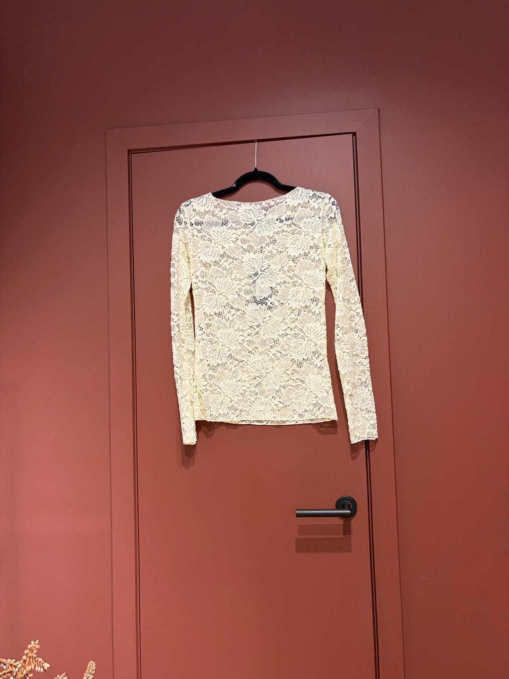 Kanten top - Lacco - Beige