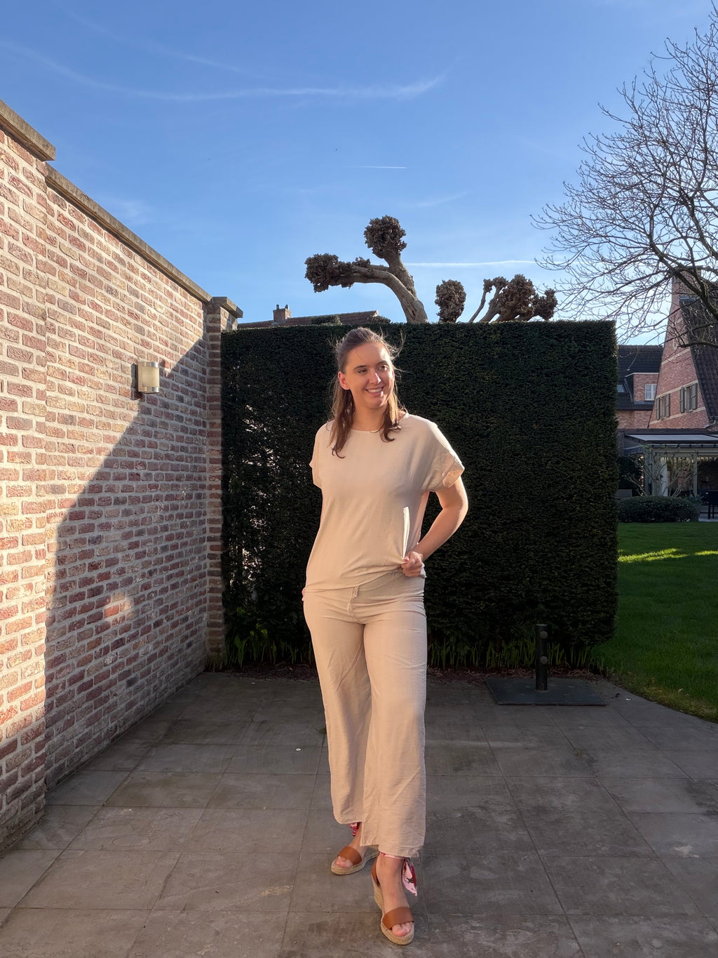 Luchtige tweedelige set - beige