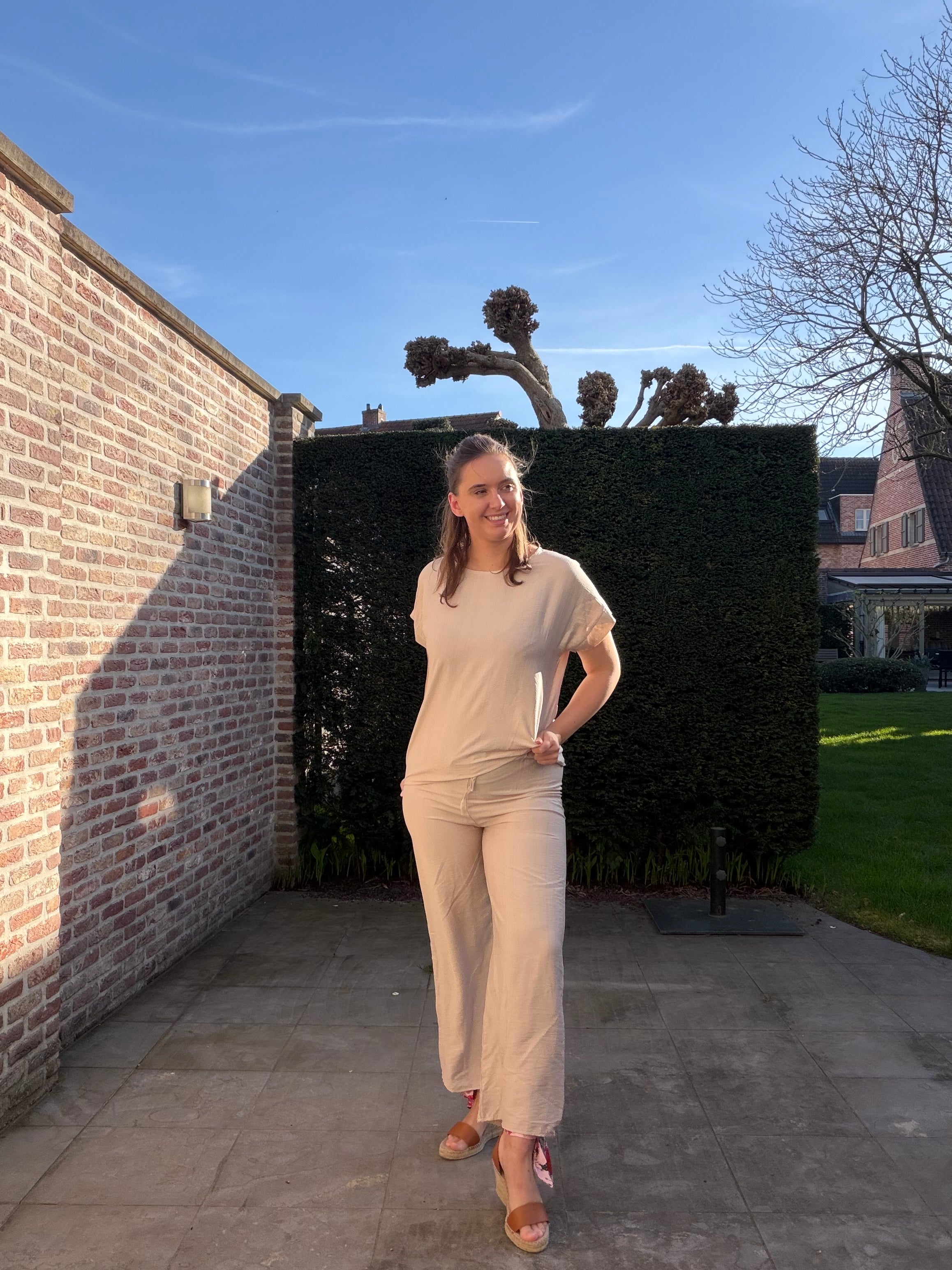 Luchtige tweedelige set - beige