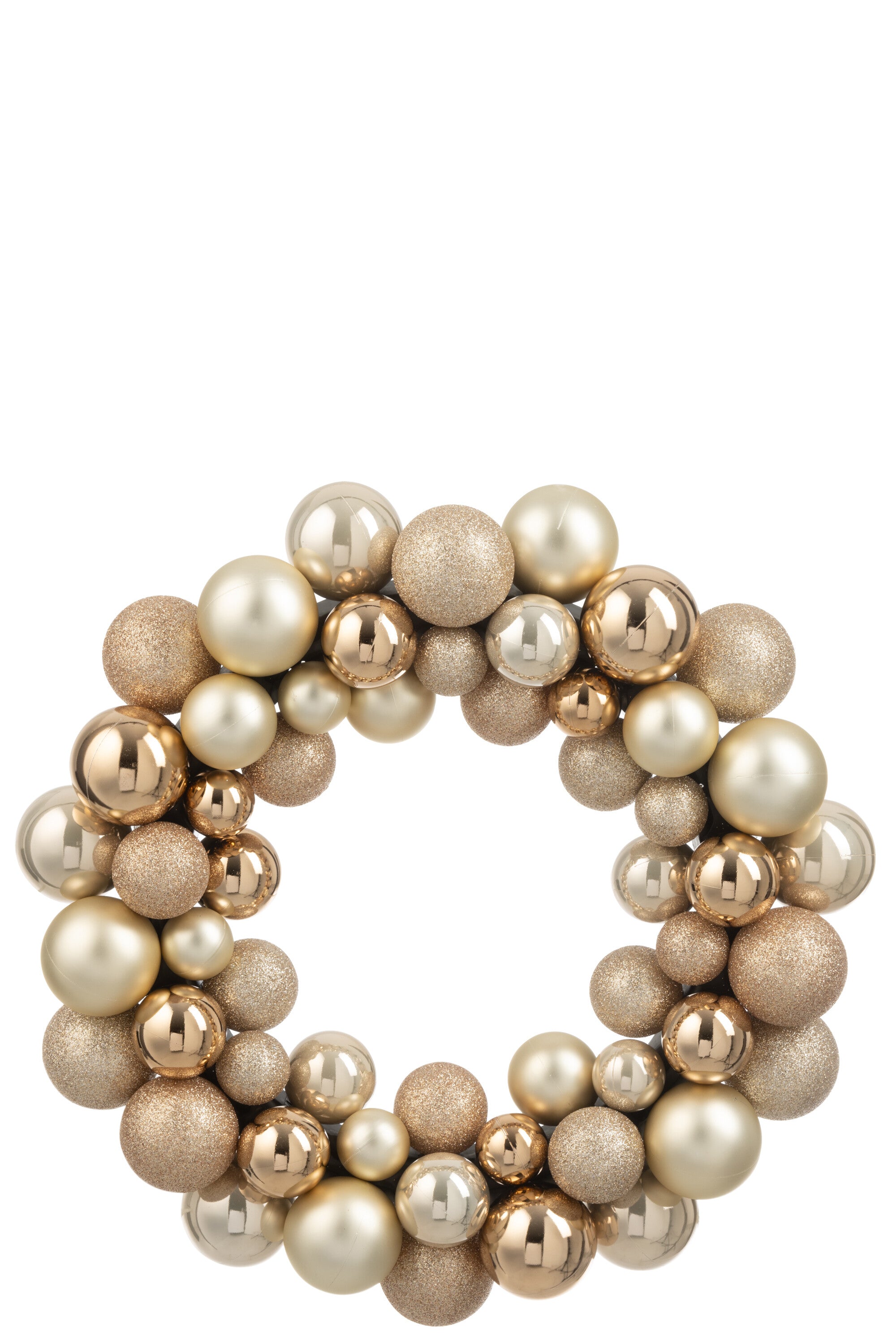 KRANS KERSTBAL PLAST BEI/ECR (35x35x7cm)