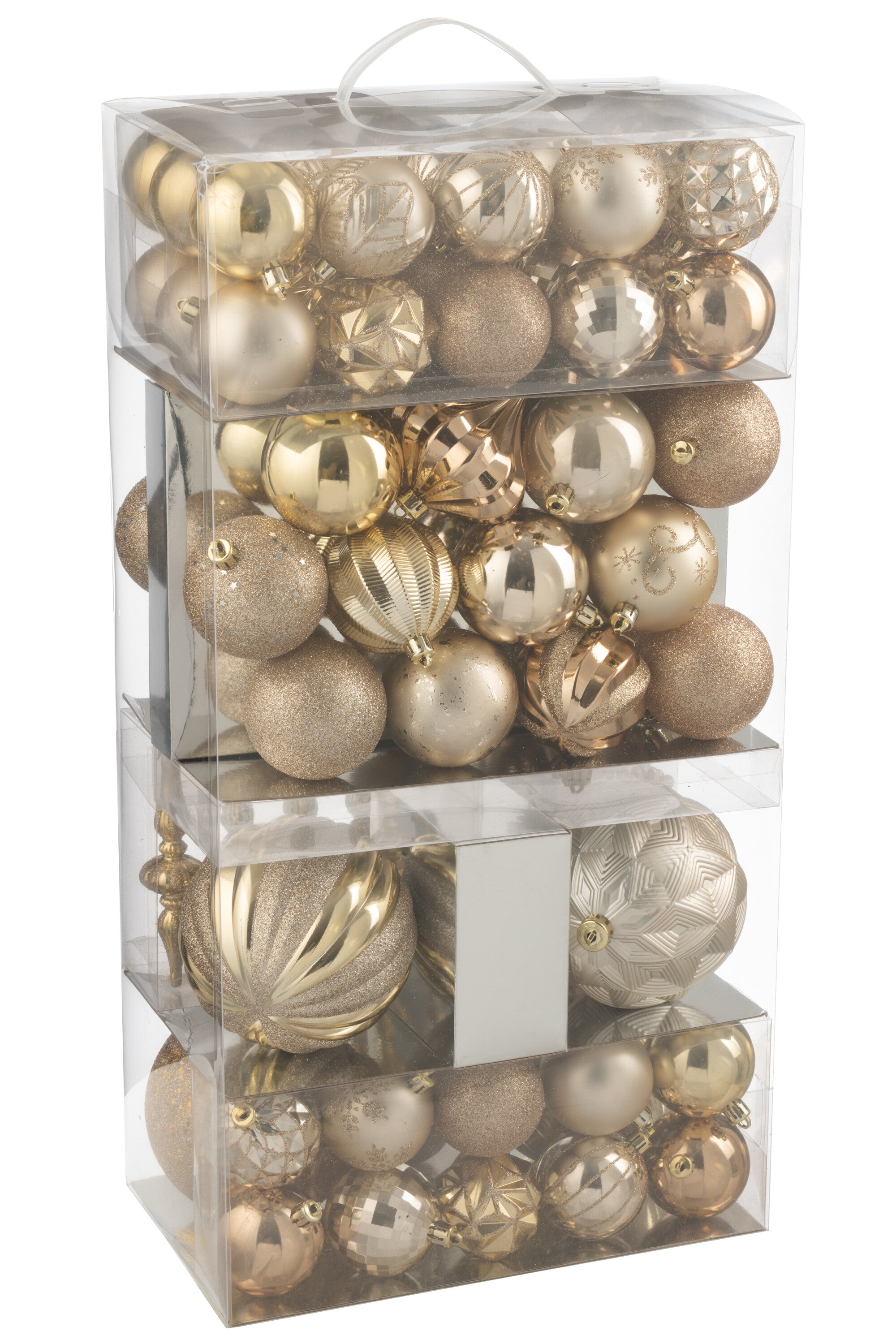 D/80 KERSTBAL PLASTIEK BEI/ECR (30x18x58cm)