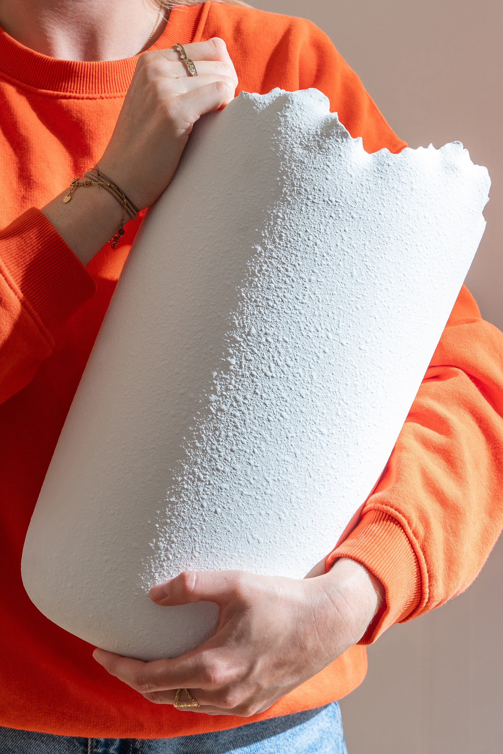 Vaas Onregelmatig Klei Wit Small