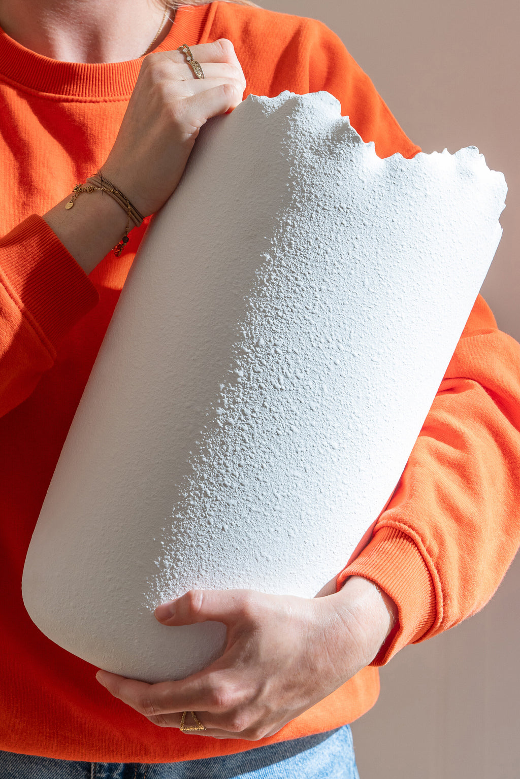 Vaas Onregelmatig Klei Wit Large