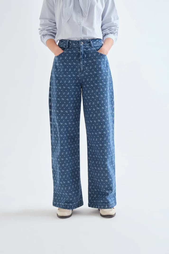 Jeansbroek met hartjes