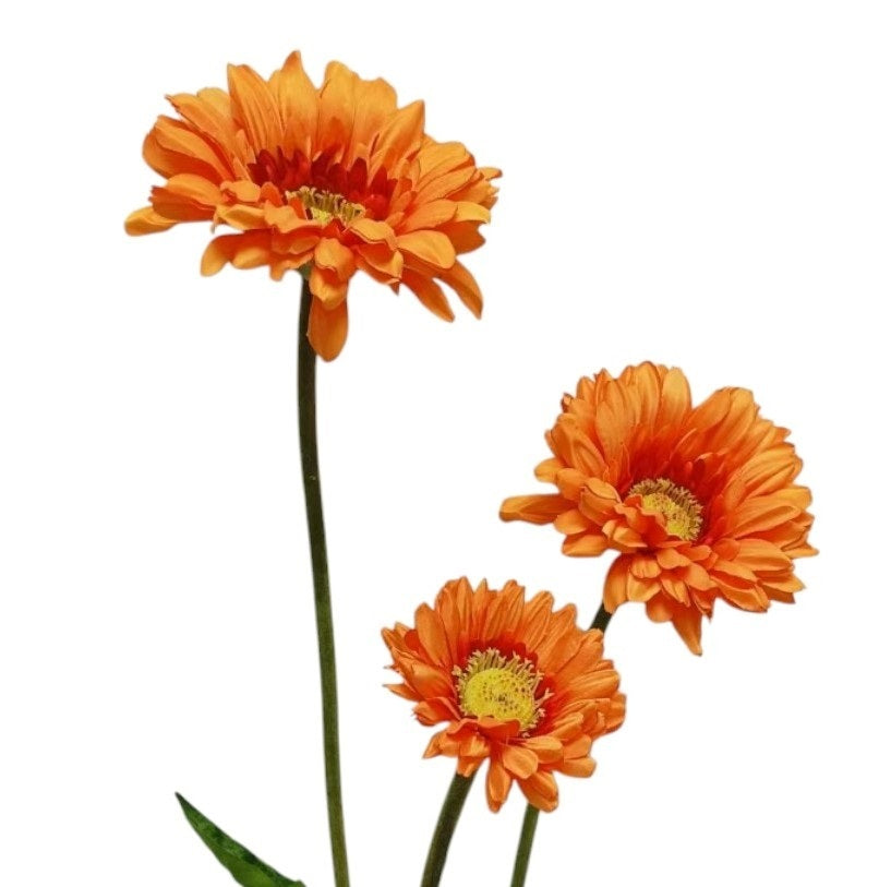 Gerbera Orange 63 cm – Vrolijkheid in drievoud