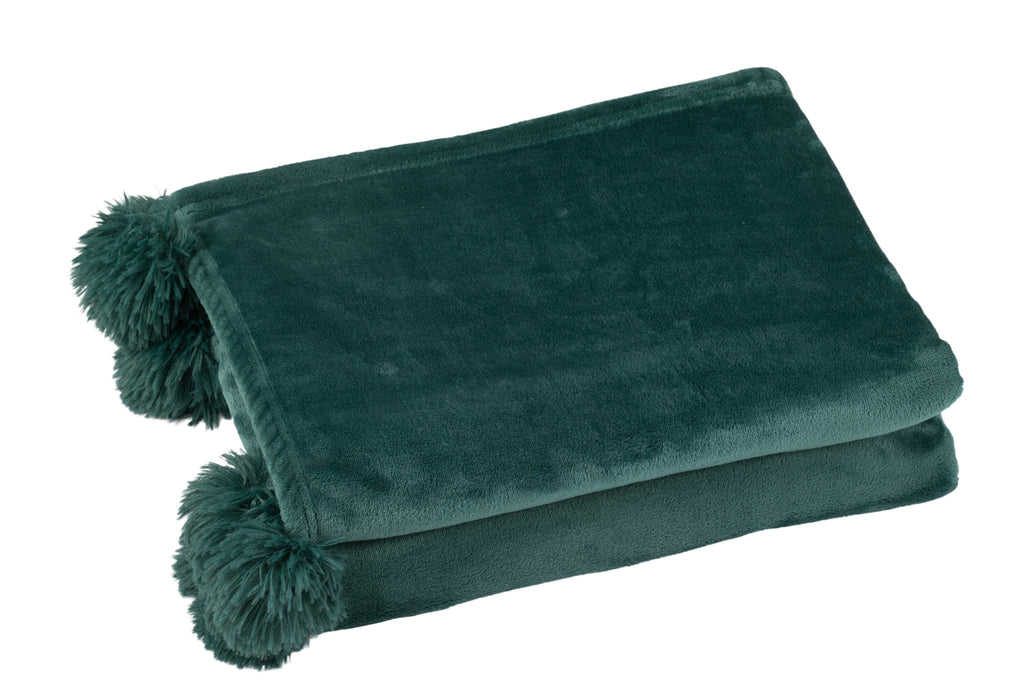 plaid pompom donker groen