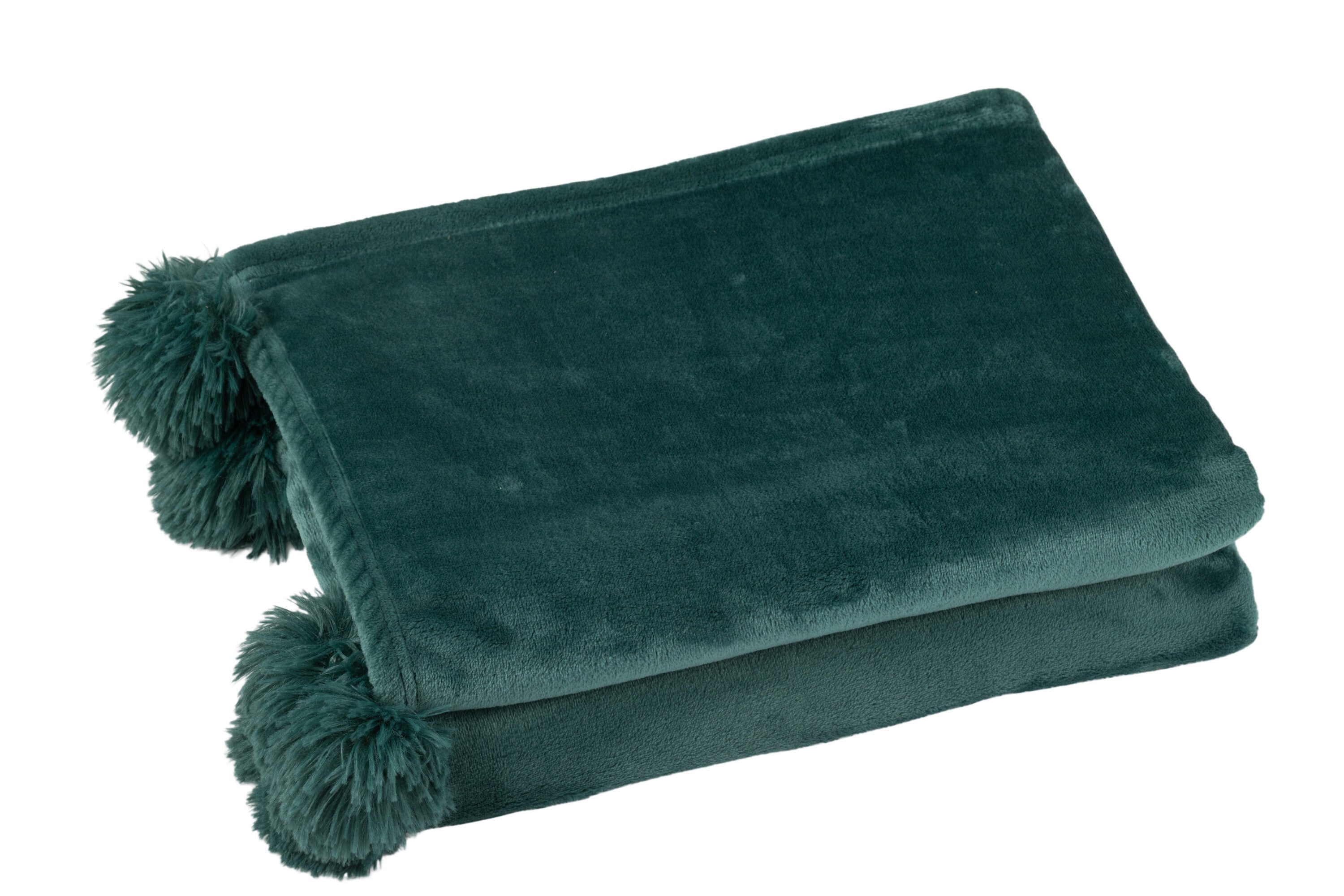 plaid pompom donker groen