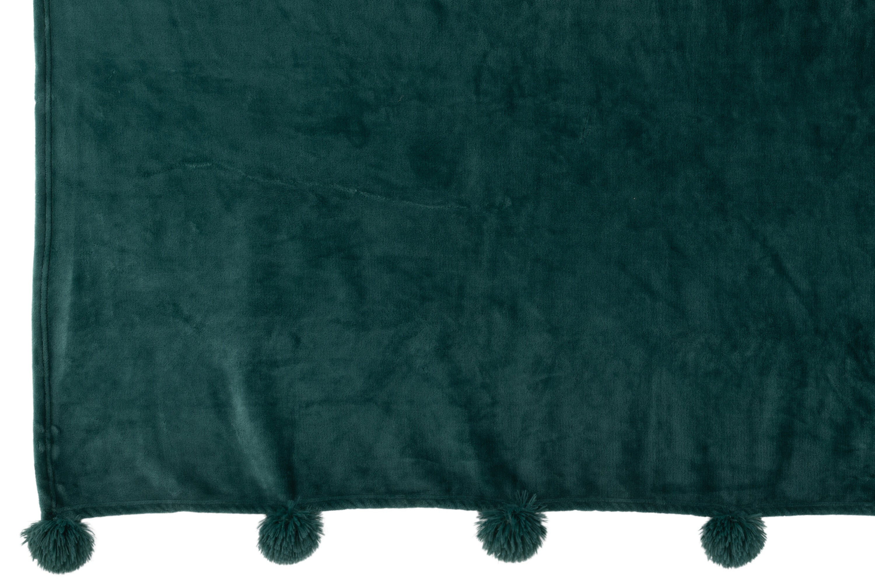 plaid pompom donker groen