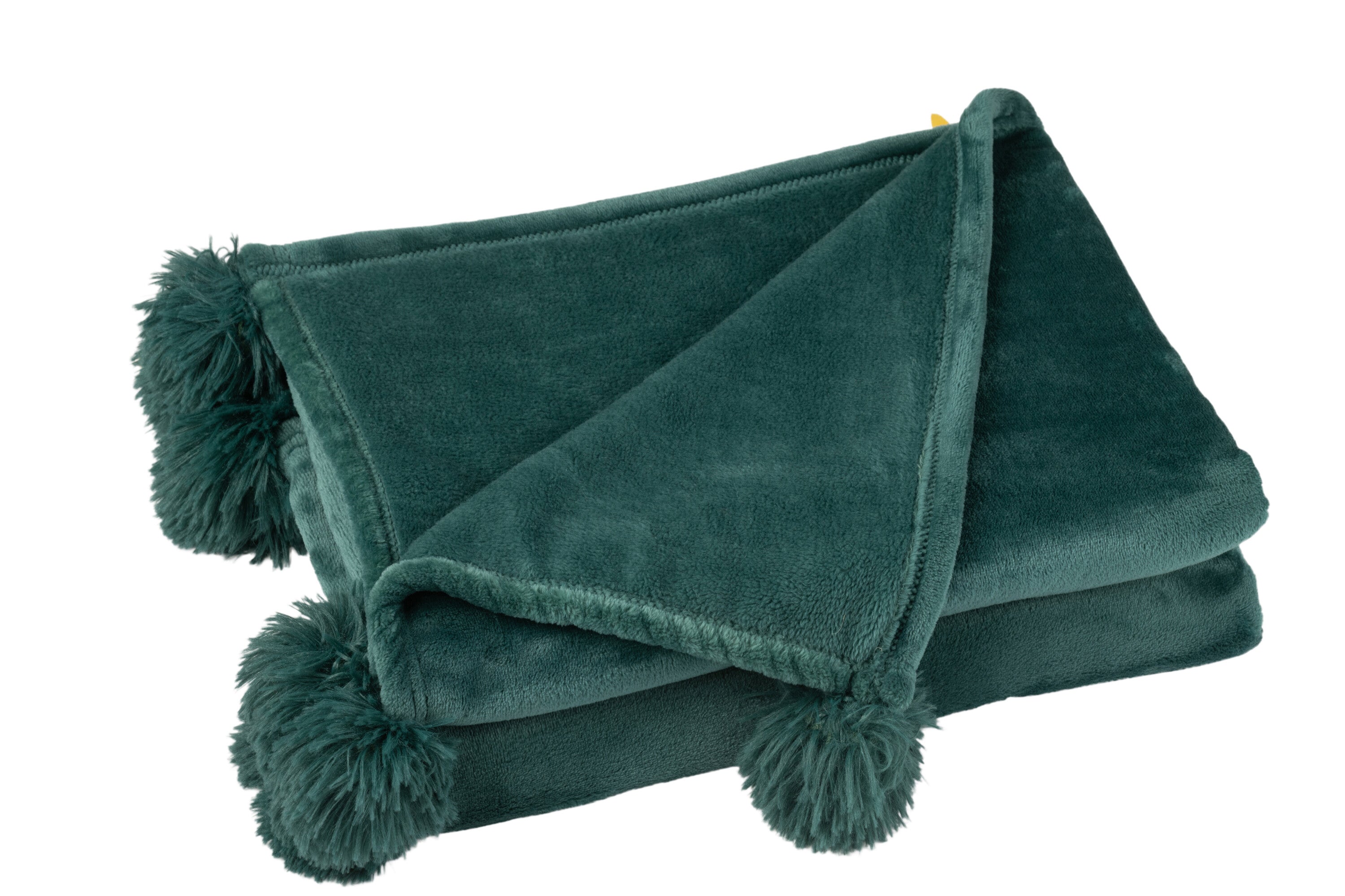 plaid pompom donker groen
