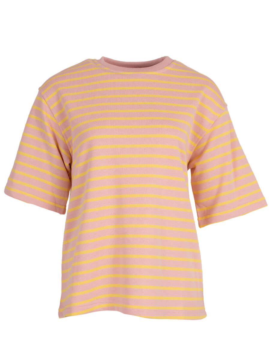 Tshirt strepen roos geel