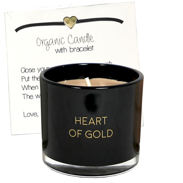 Kaars- heart of gold - met armband