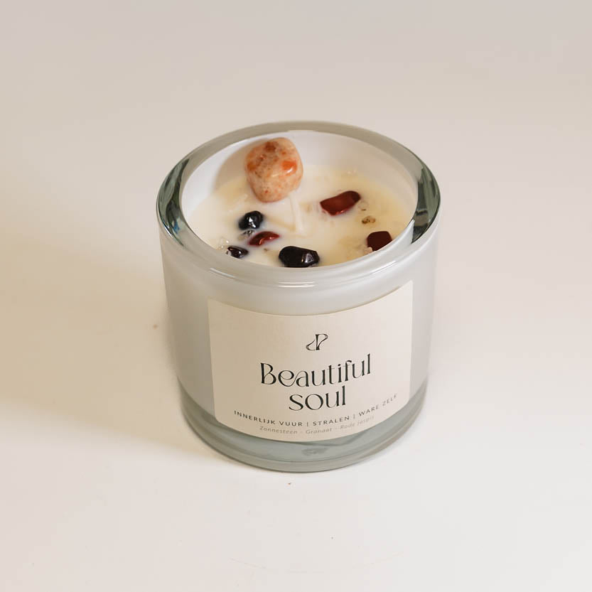 Beautiful Soul- geurkaars met edelstenen