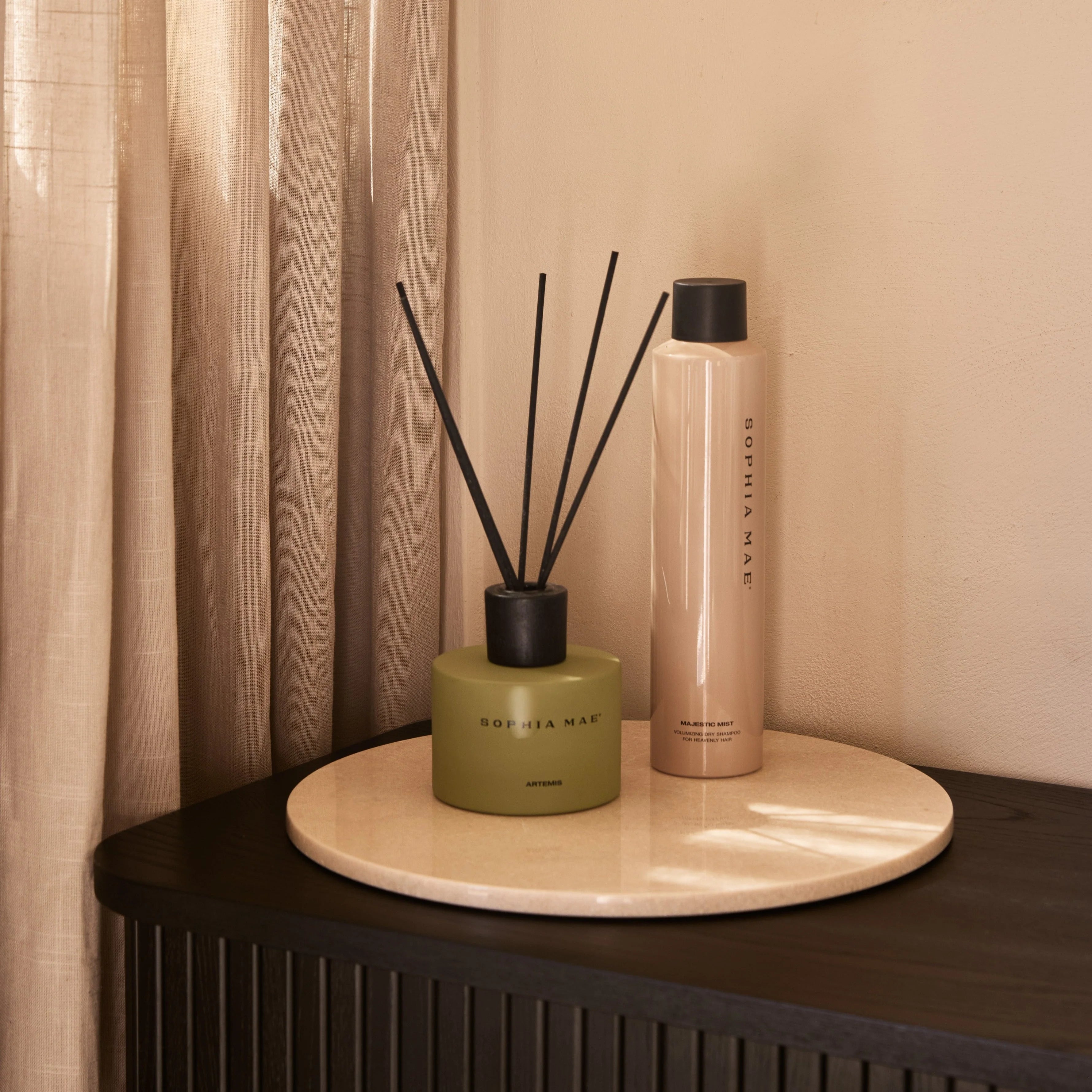 Marmer dienblad rond Ø30cm beige