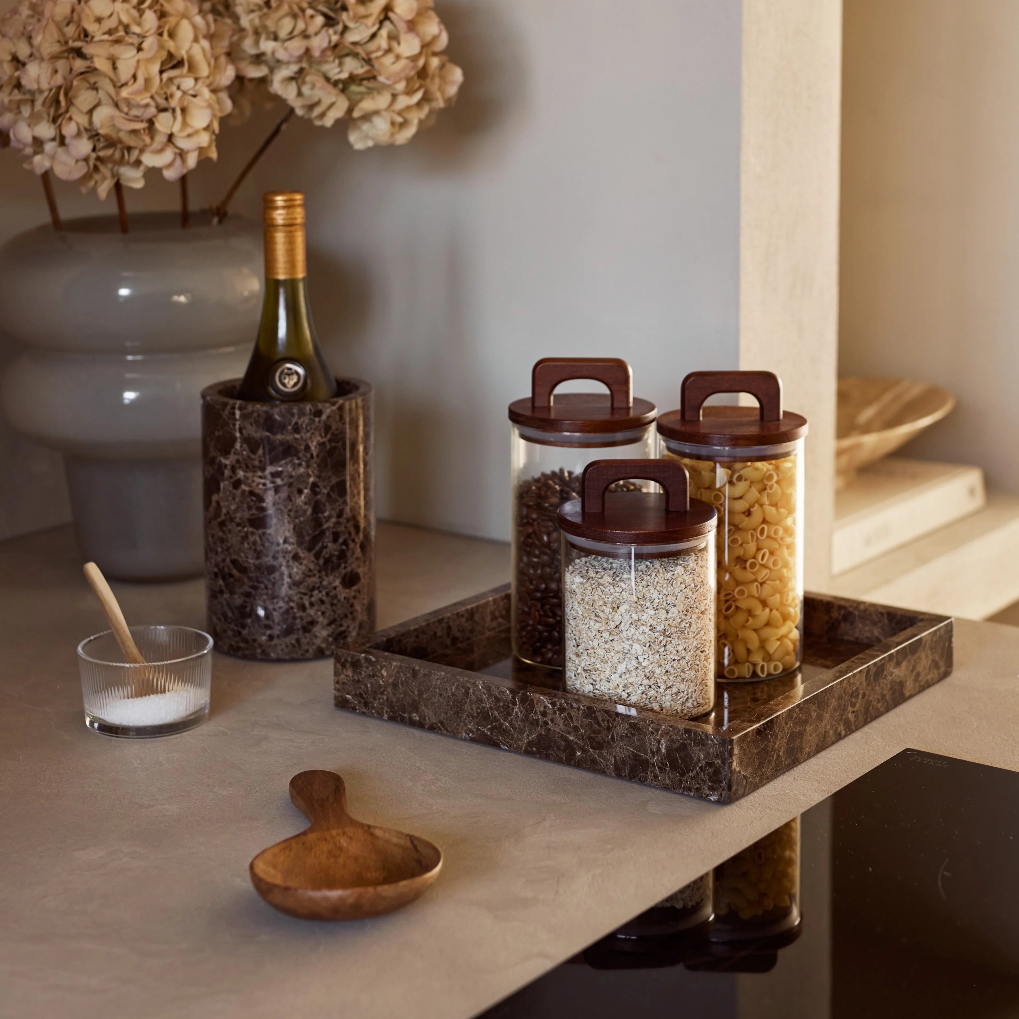 Marmer vaas/wijnkoeler bruin 18x12cm Standaard prijs