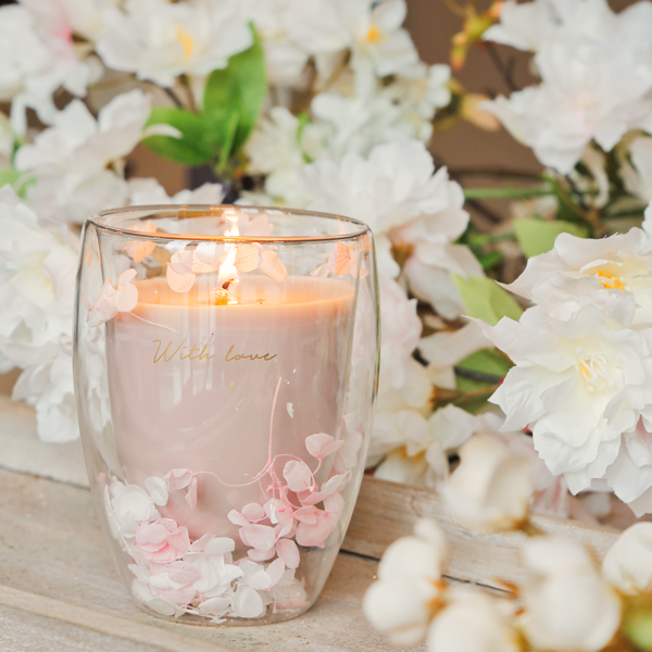 Kaars- Dubbelwandige mok with love