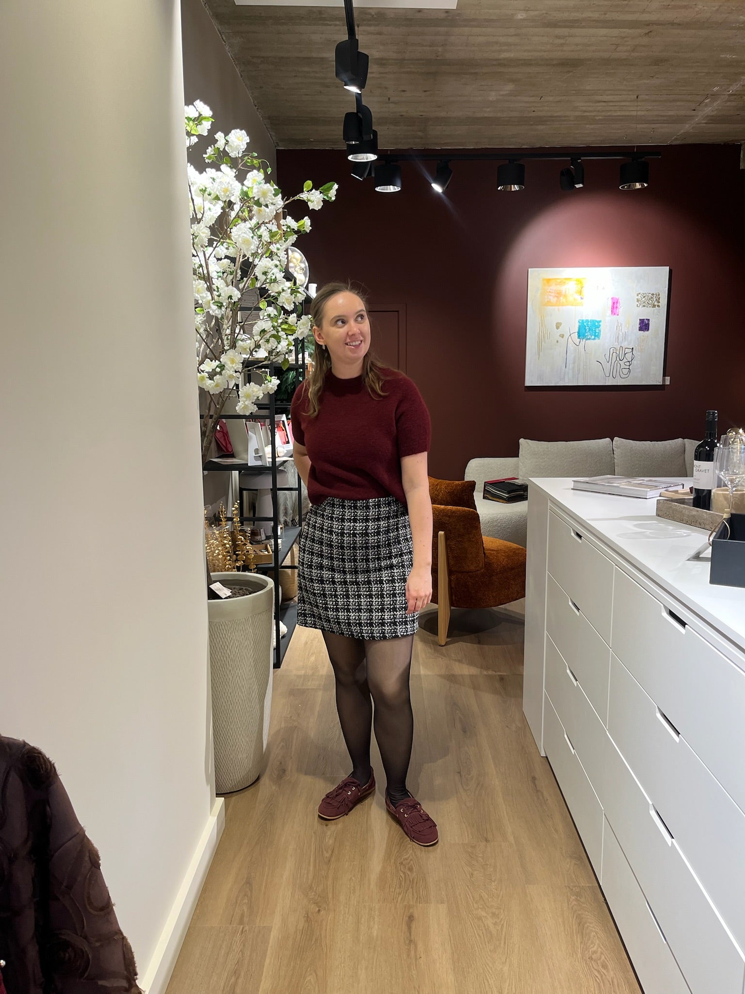 knit met korte mouw licht bruin