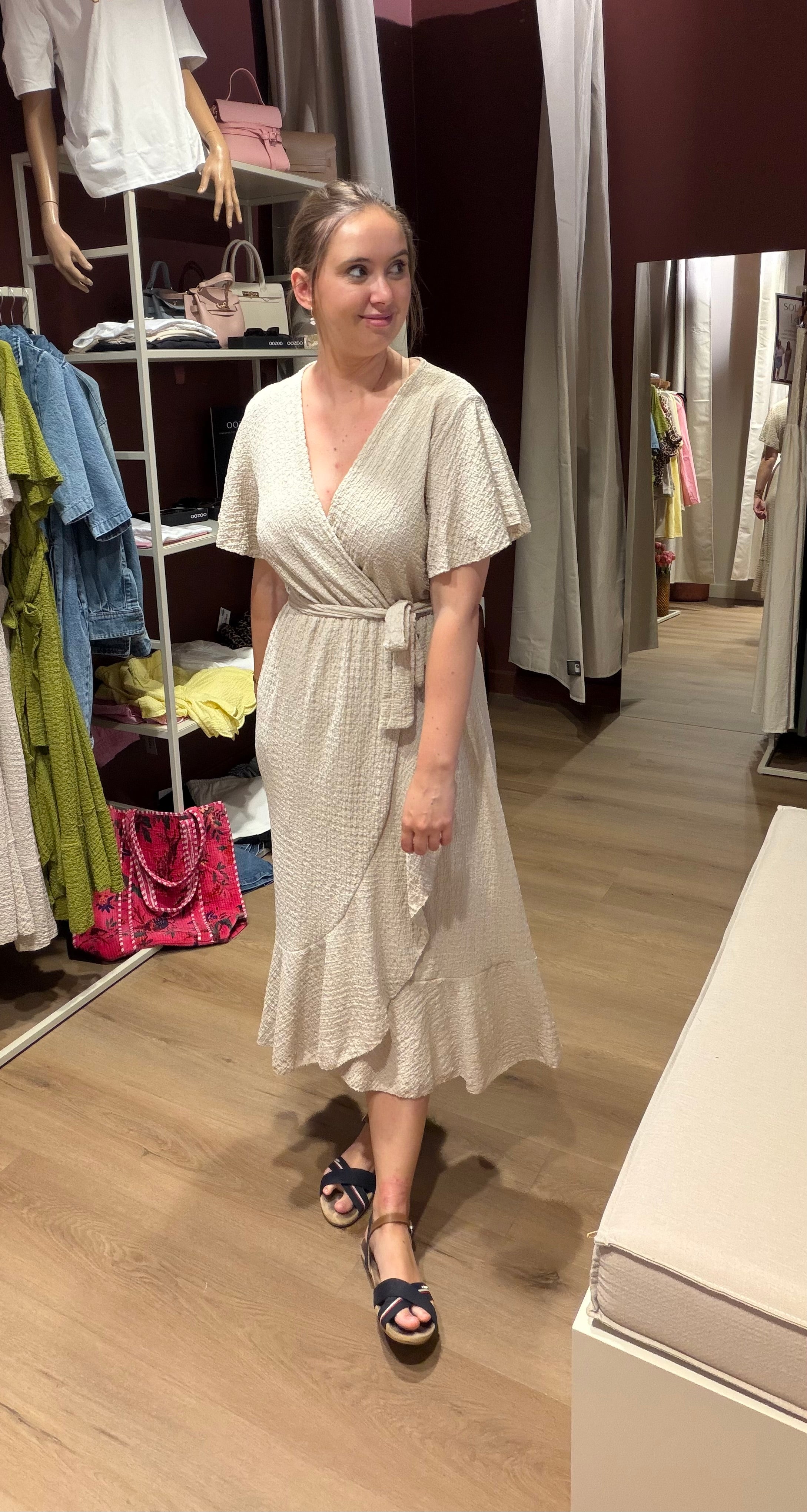 Jurk midi Beige