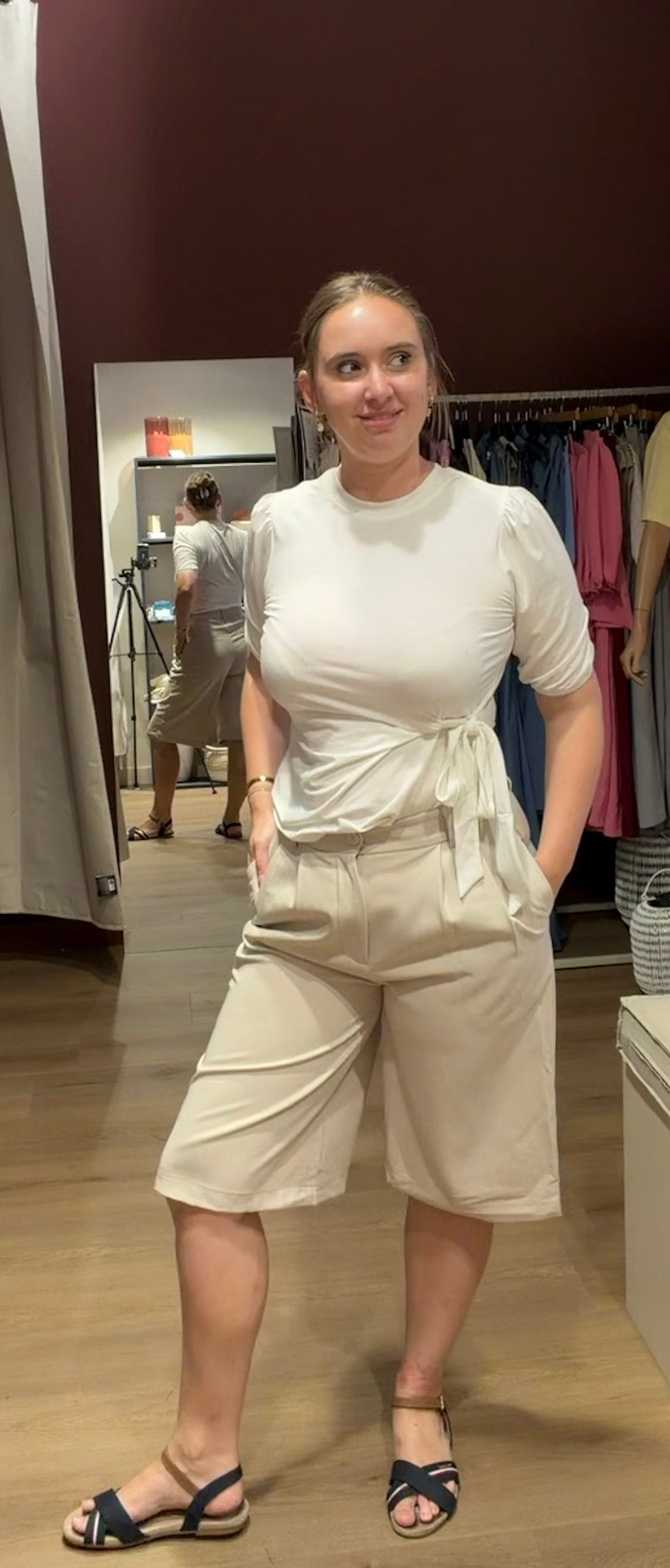 Lange short beige