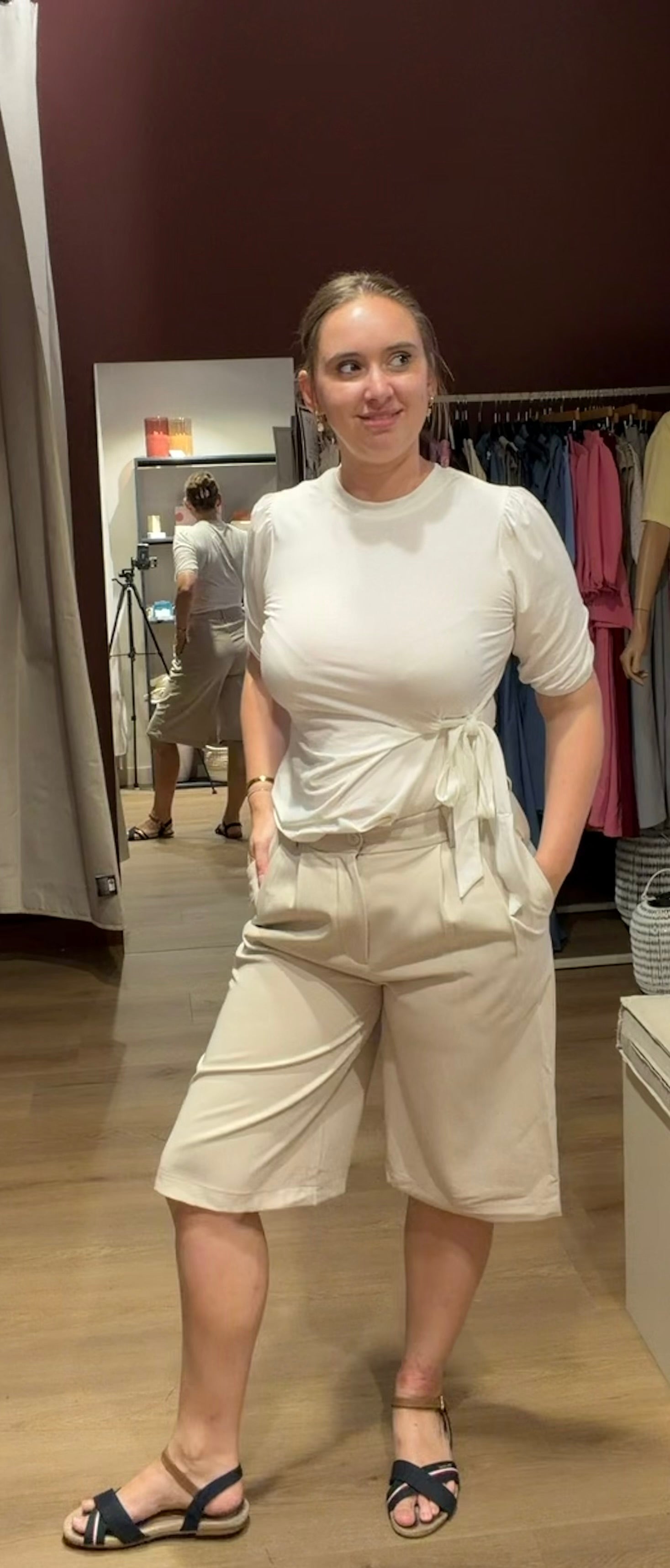 Lange short beige