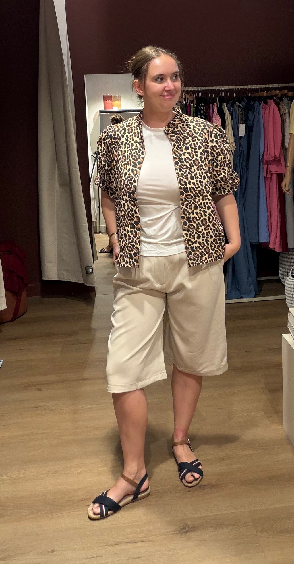 Lange short beige
