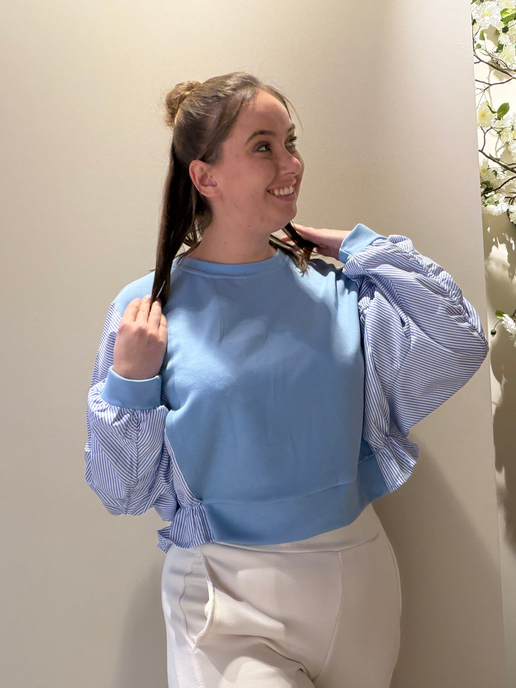 Sweater cappa Blauw