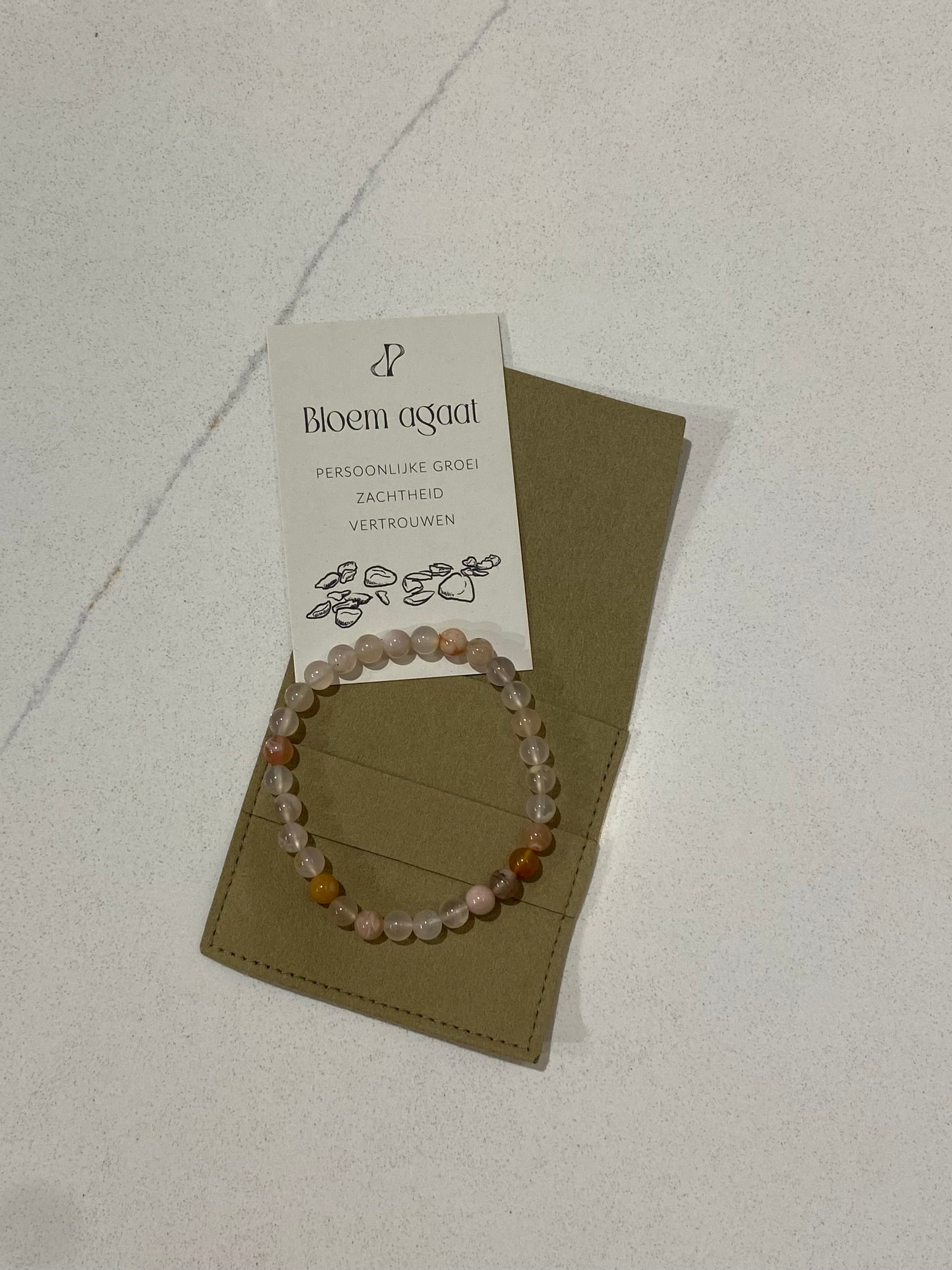 Edelsteen armband - Bloem agaat