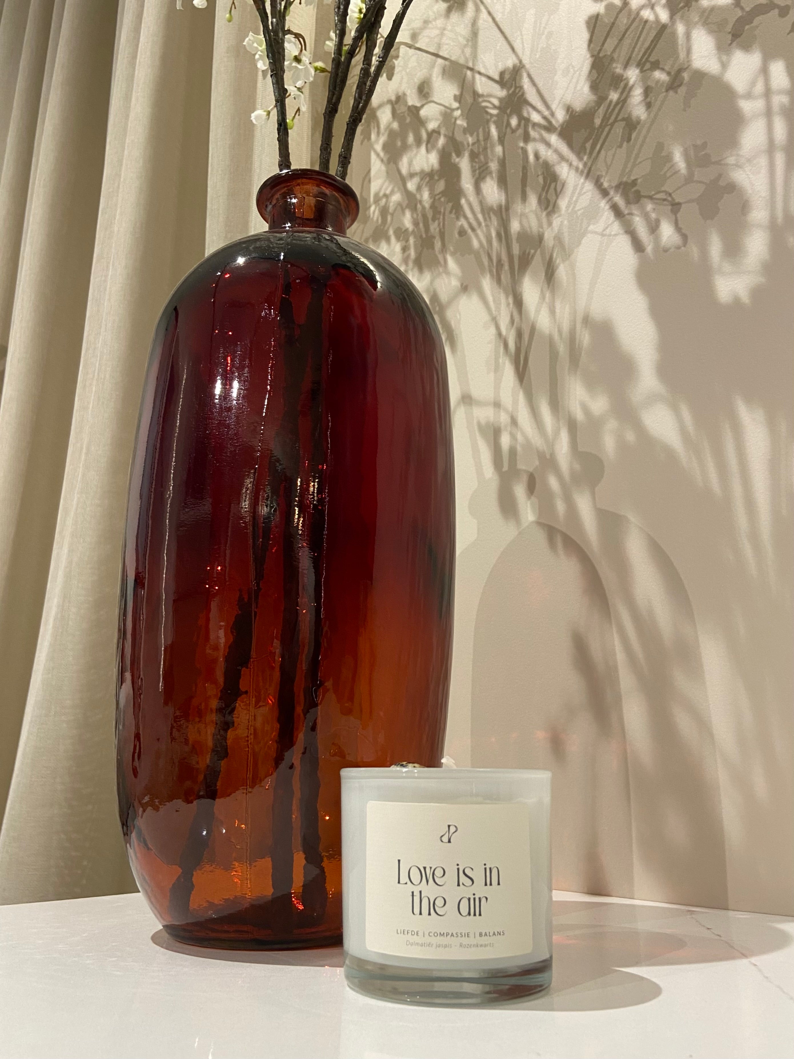 Love is in the air - geurkaars met edelstenen