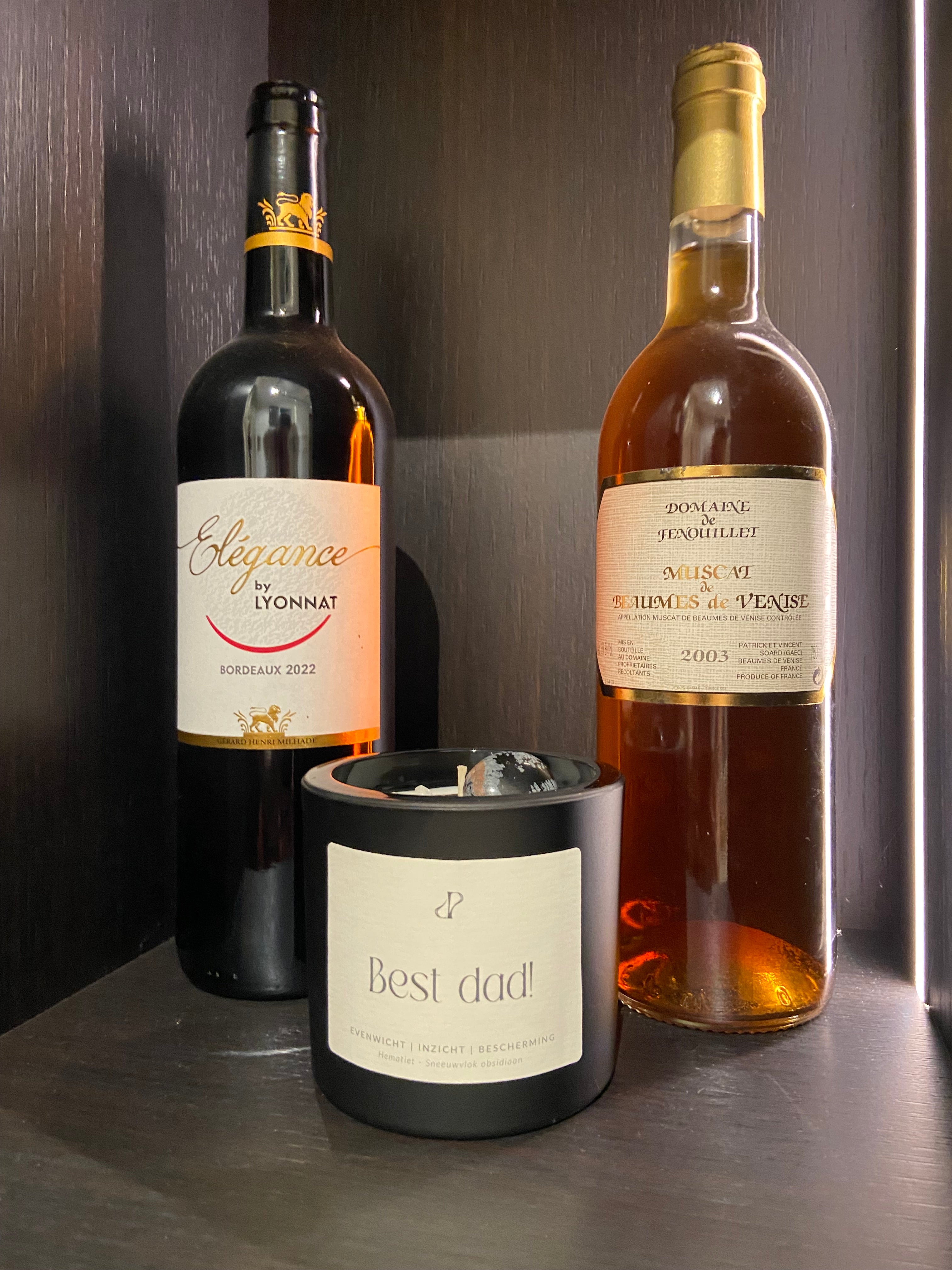 Best Dad - geurkaars met edelstenen