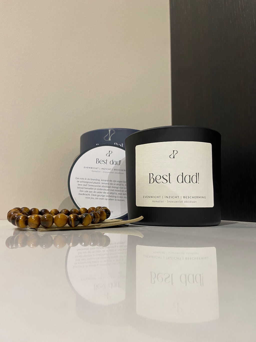 Best Dad - geurkaars met edelstenen