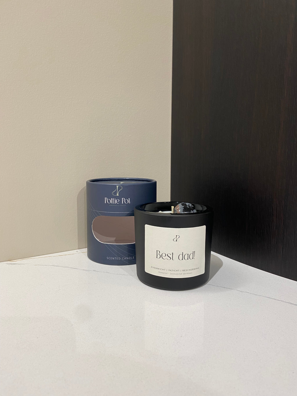 Best Dad - geurkaars met edelstenen