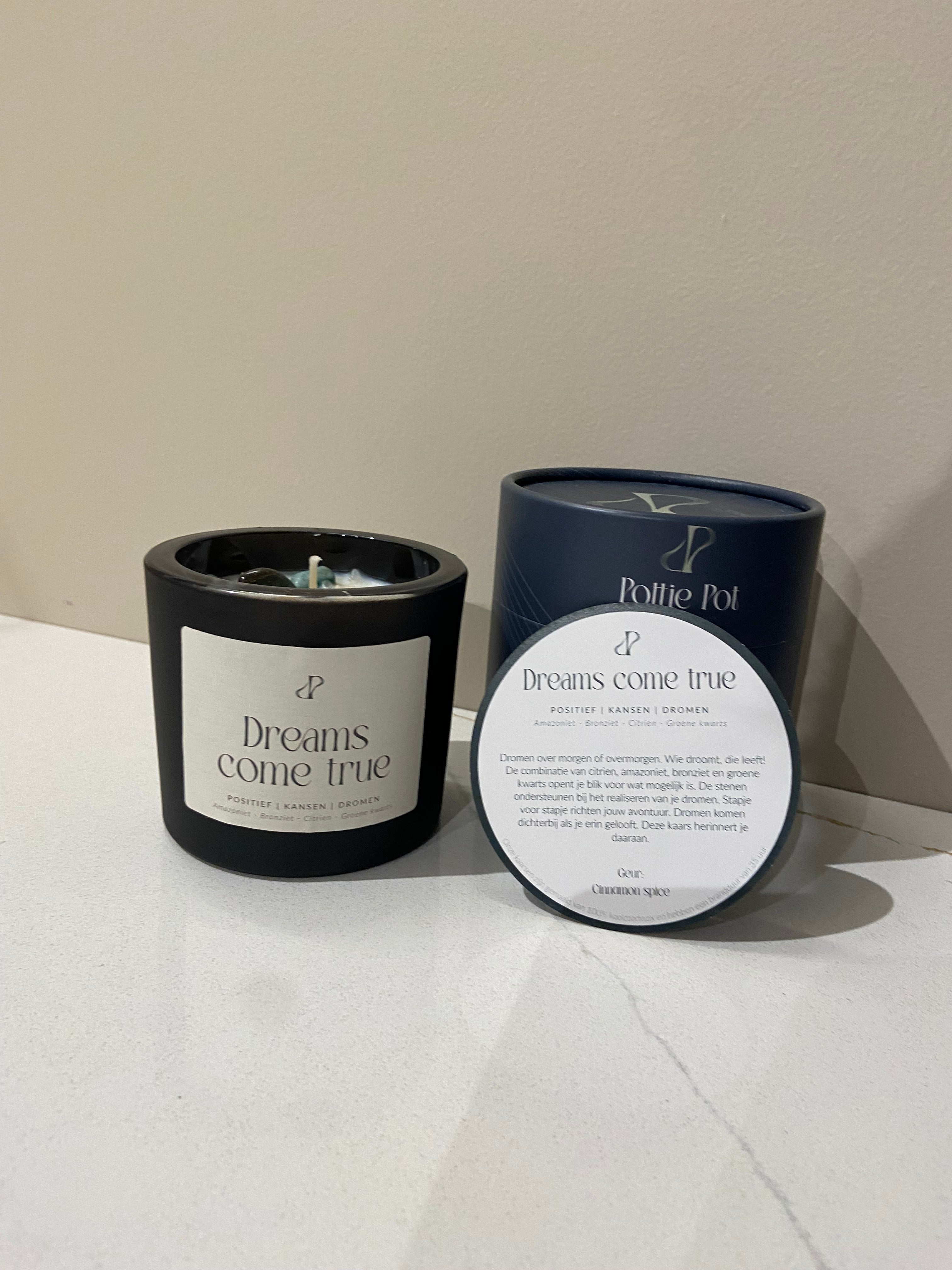 Dreams come true - geurkaars met edelstenen