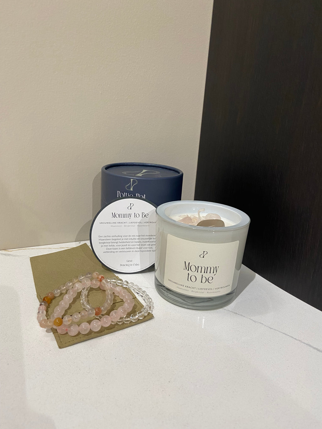 Mommy to be - geurkaars met edelstenen
