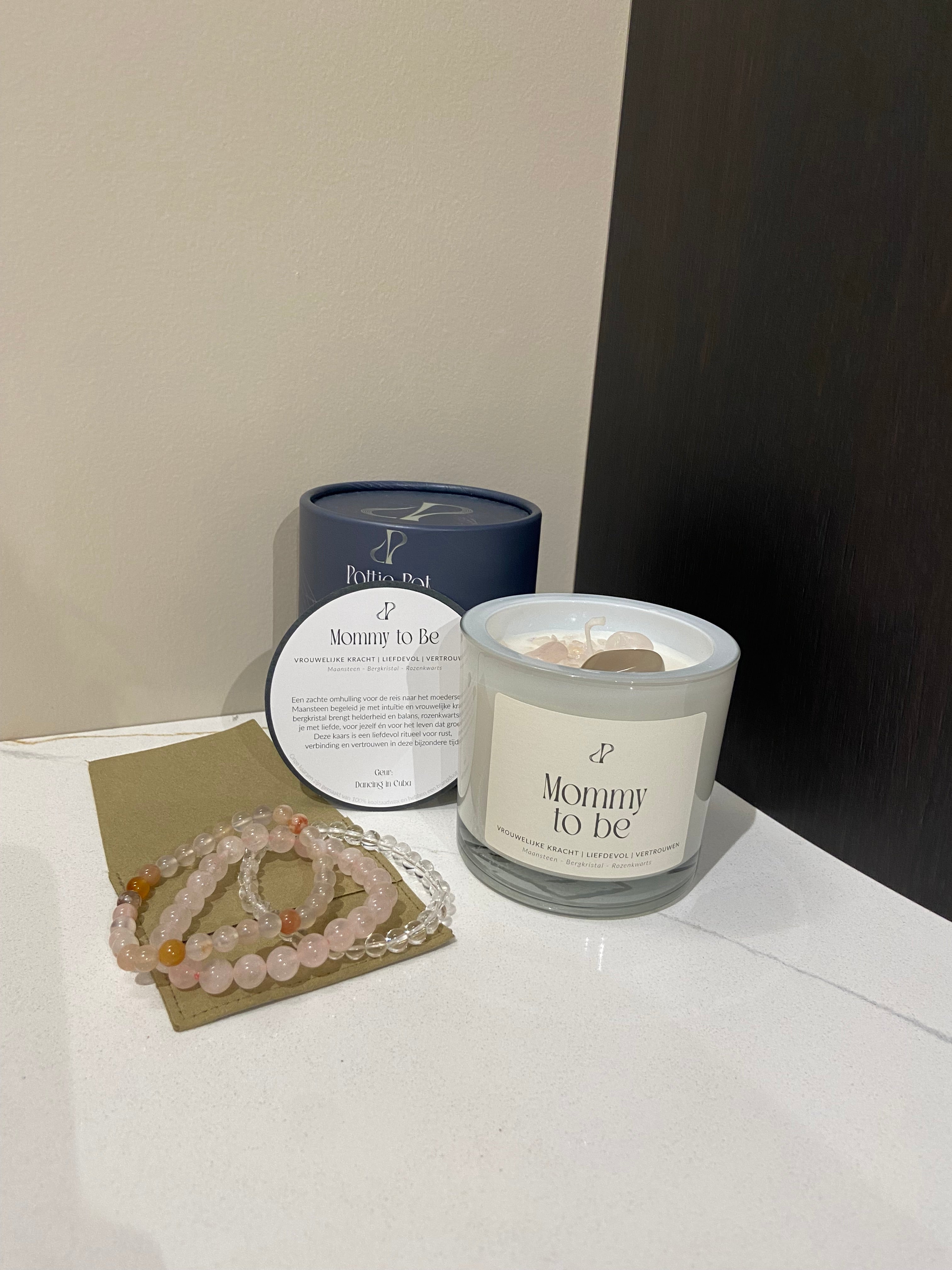 Mommy to be - geurkaars met edelstenen
