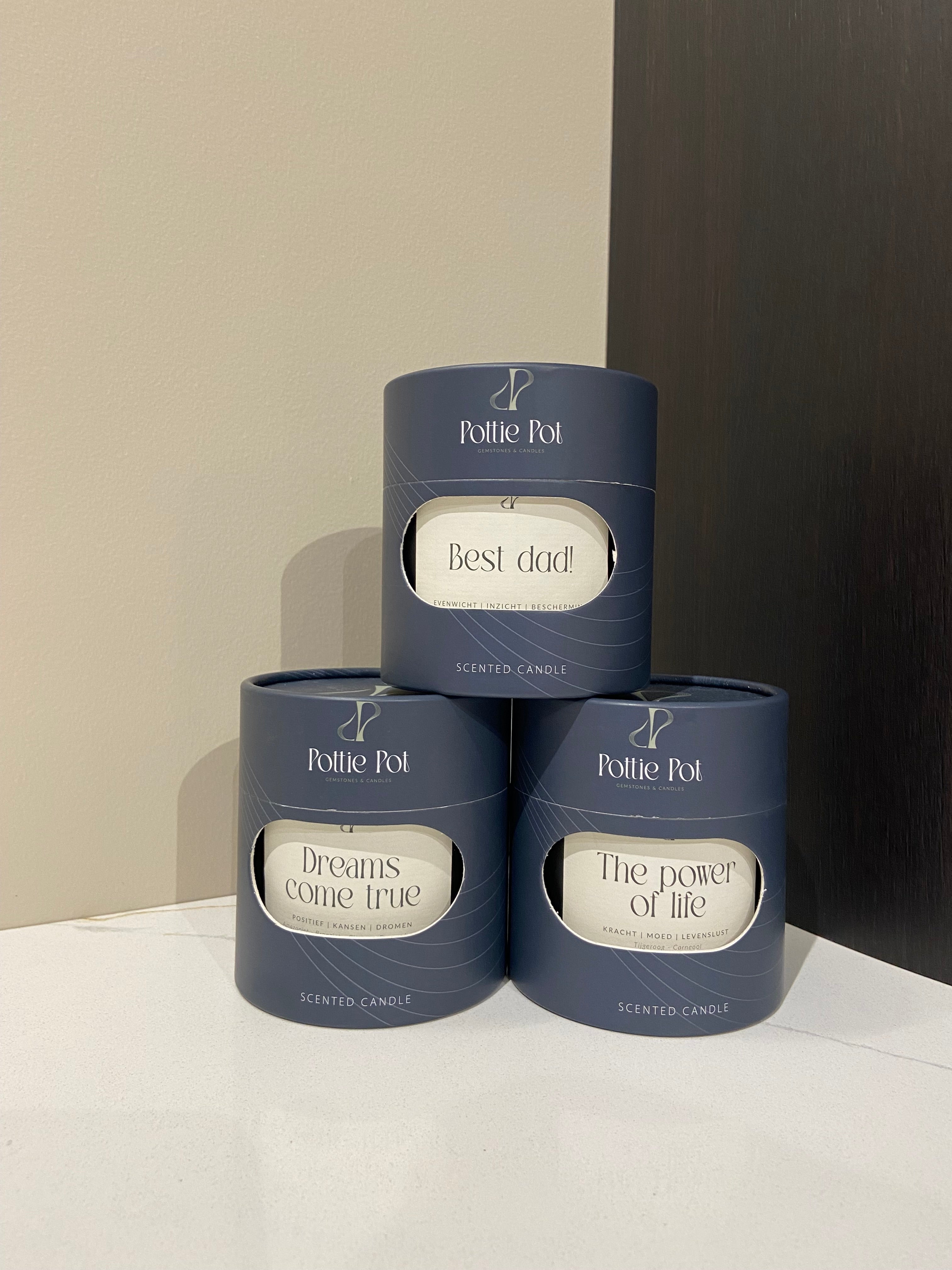 Dreams come true - geurkaars met edelstenen