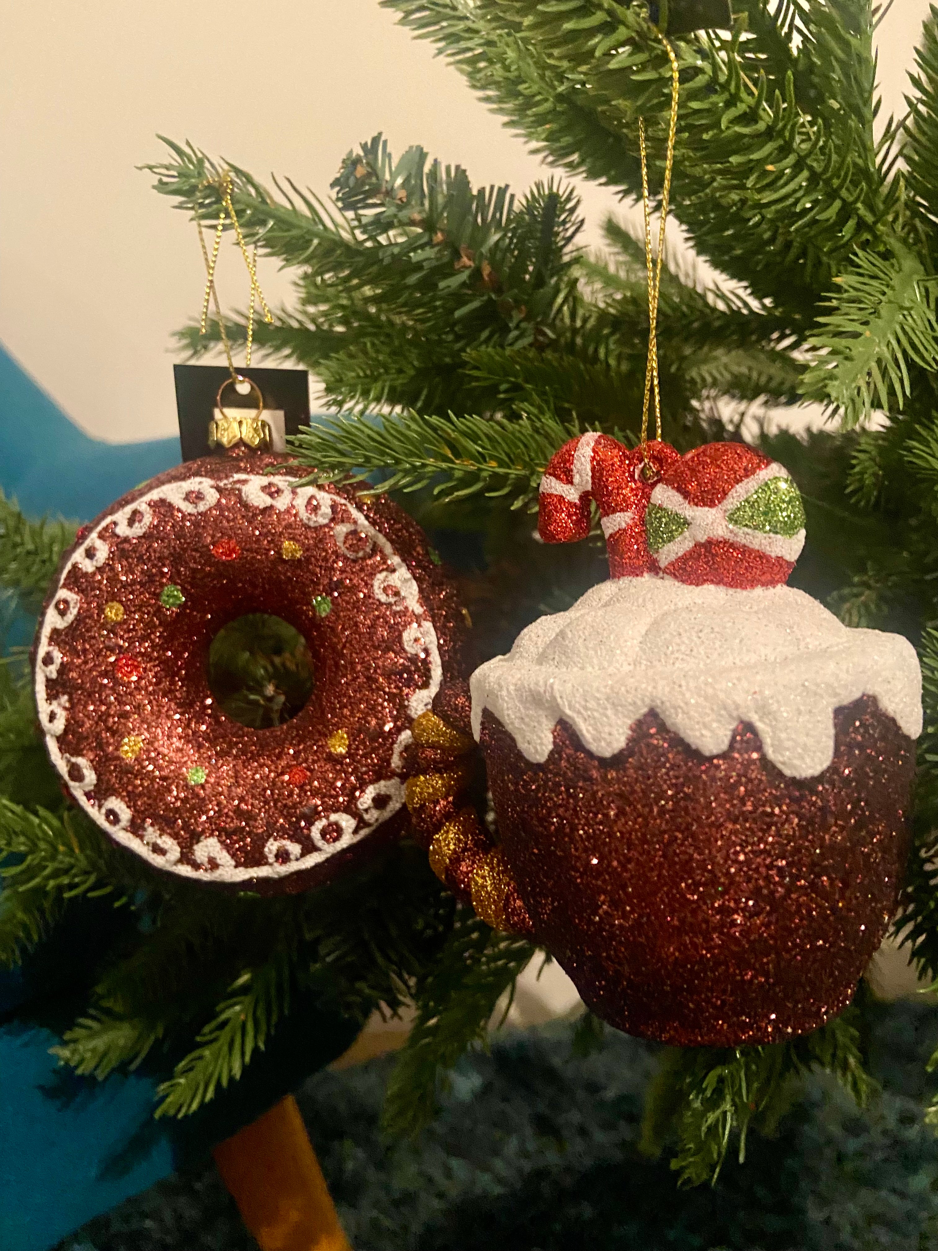 glitter candycane mok kerstbal