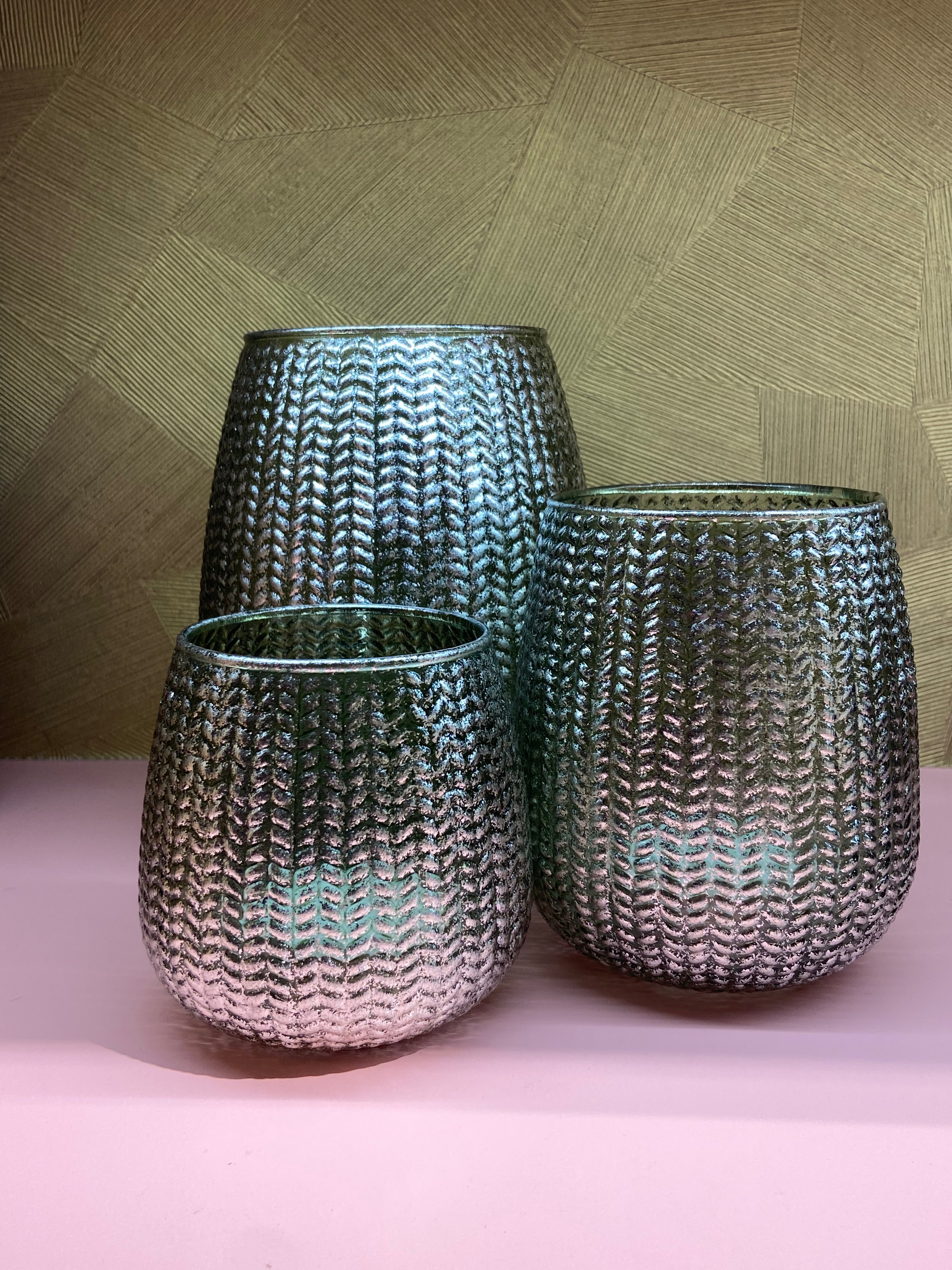 verdant glass kaarshouder