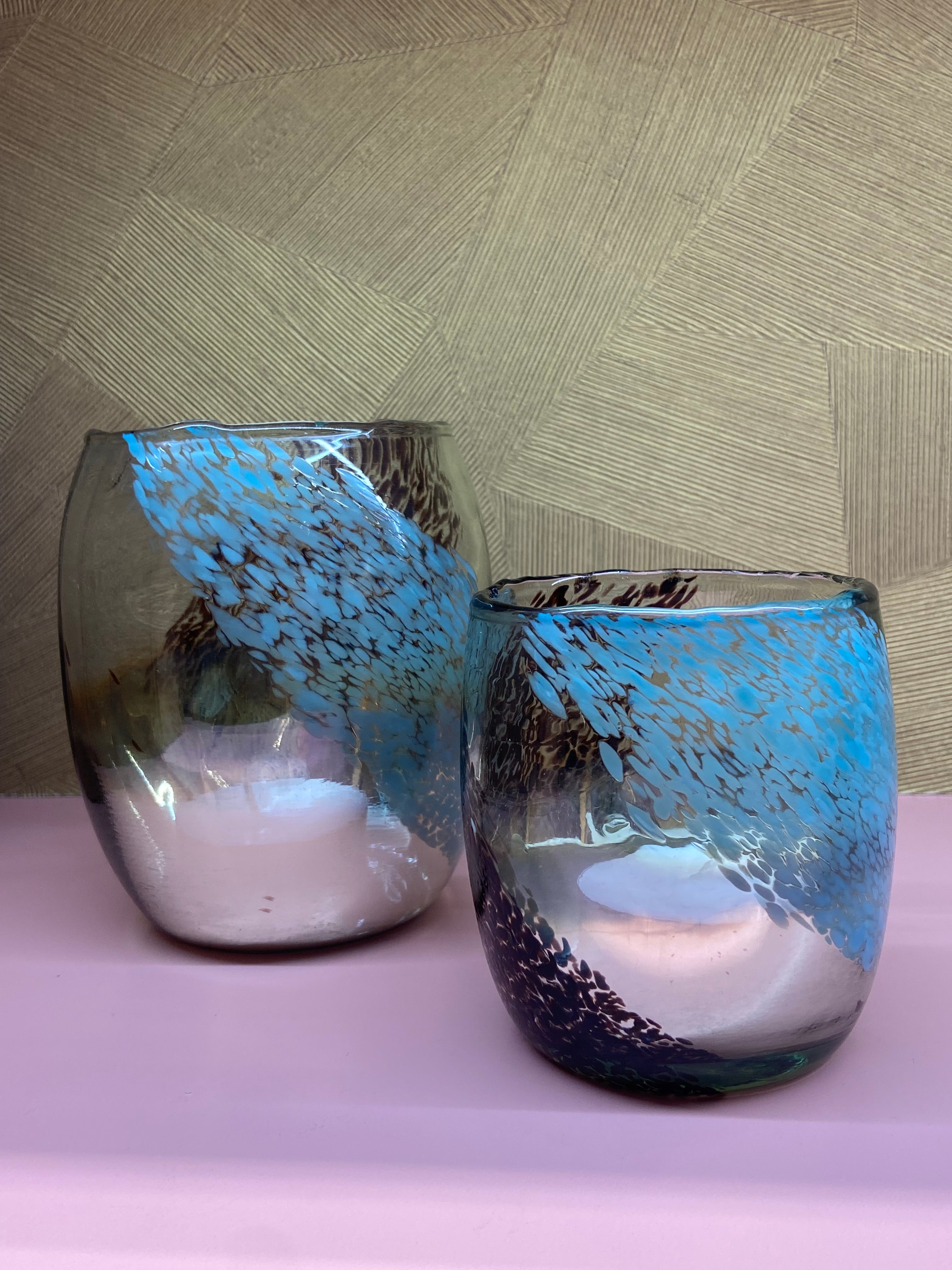 Glass cilinder Clear Smoke theelichthouder