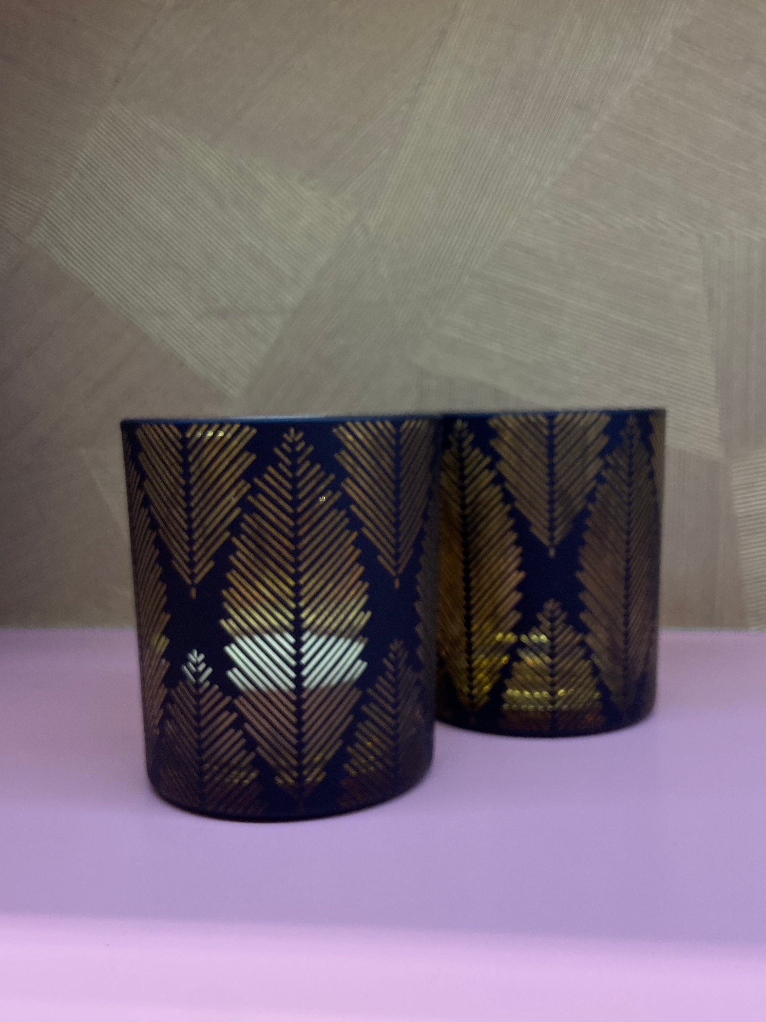 black  glass candleholder 8.8*8.8*10cm