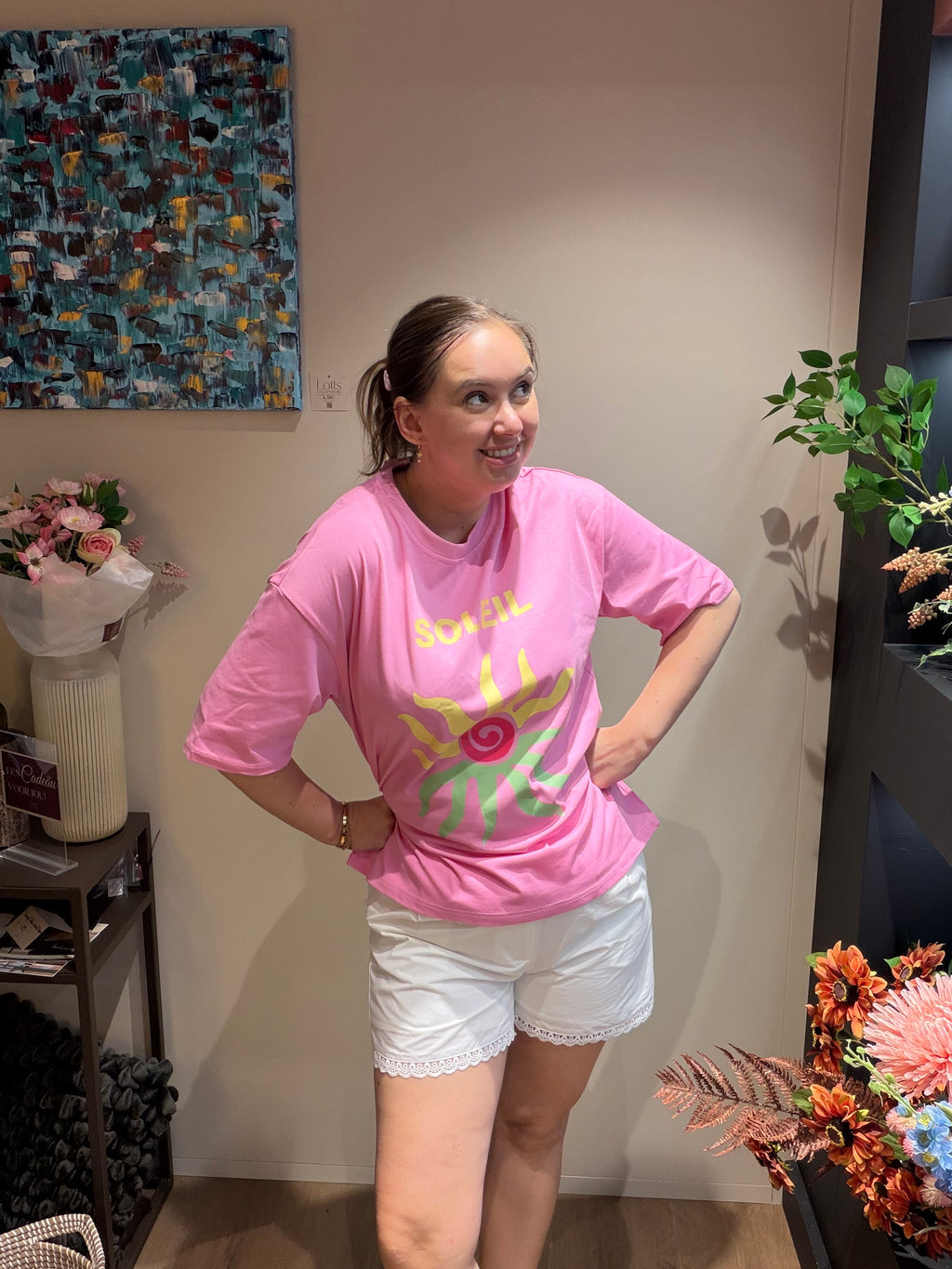 T-shirt soleil roze
