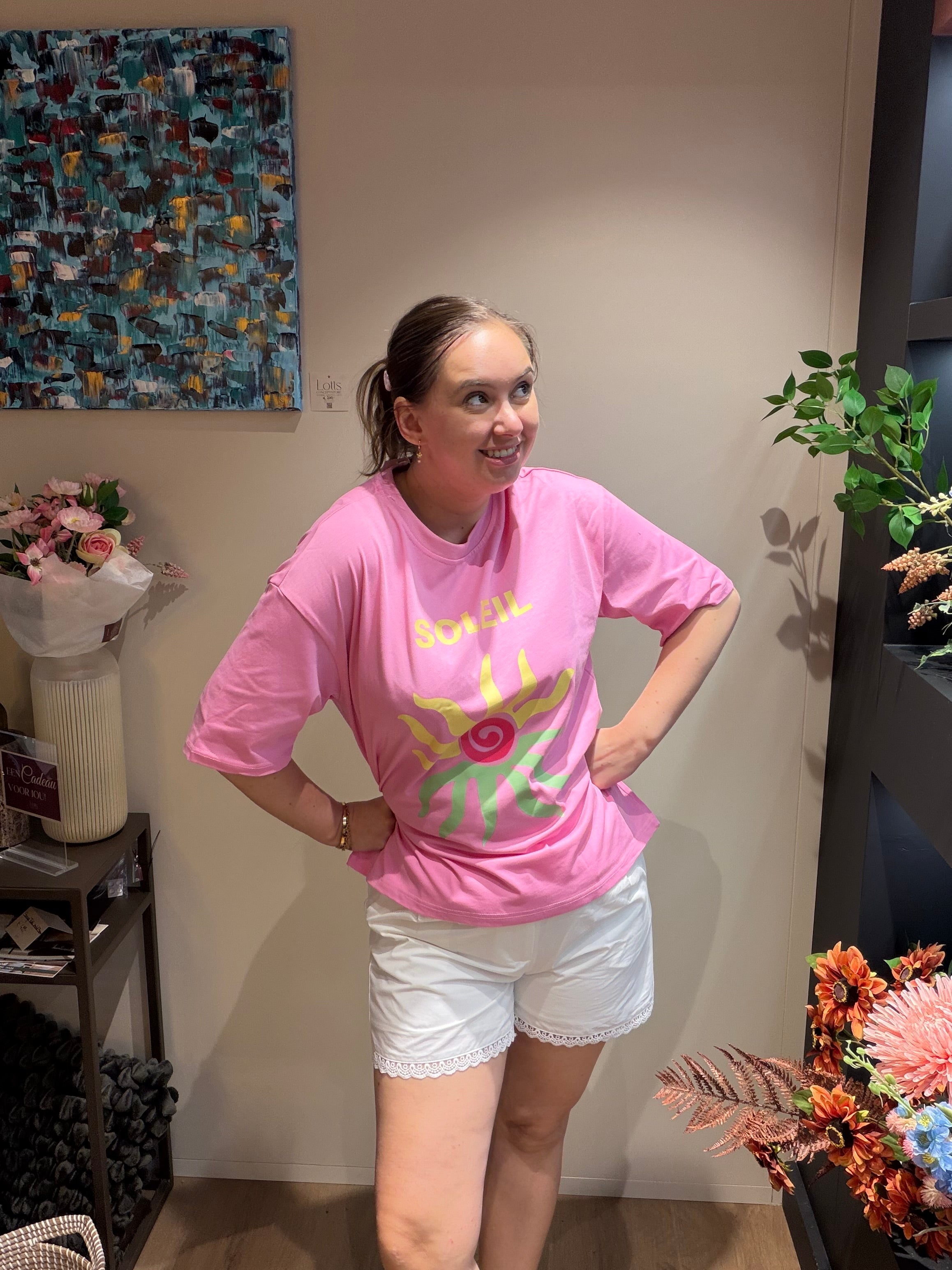 T-shirt soleil roze
