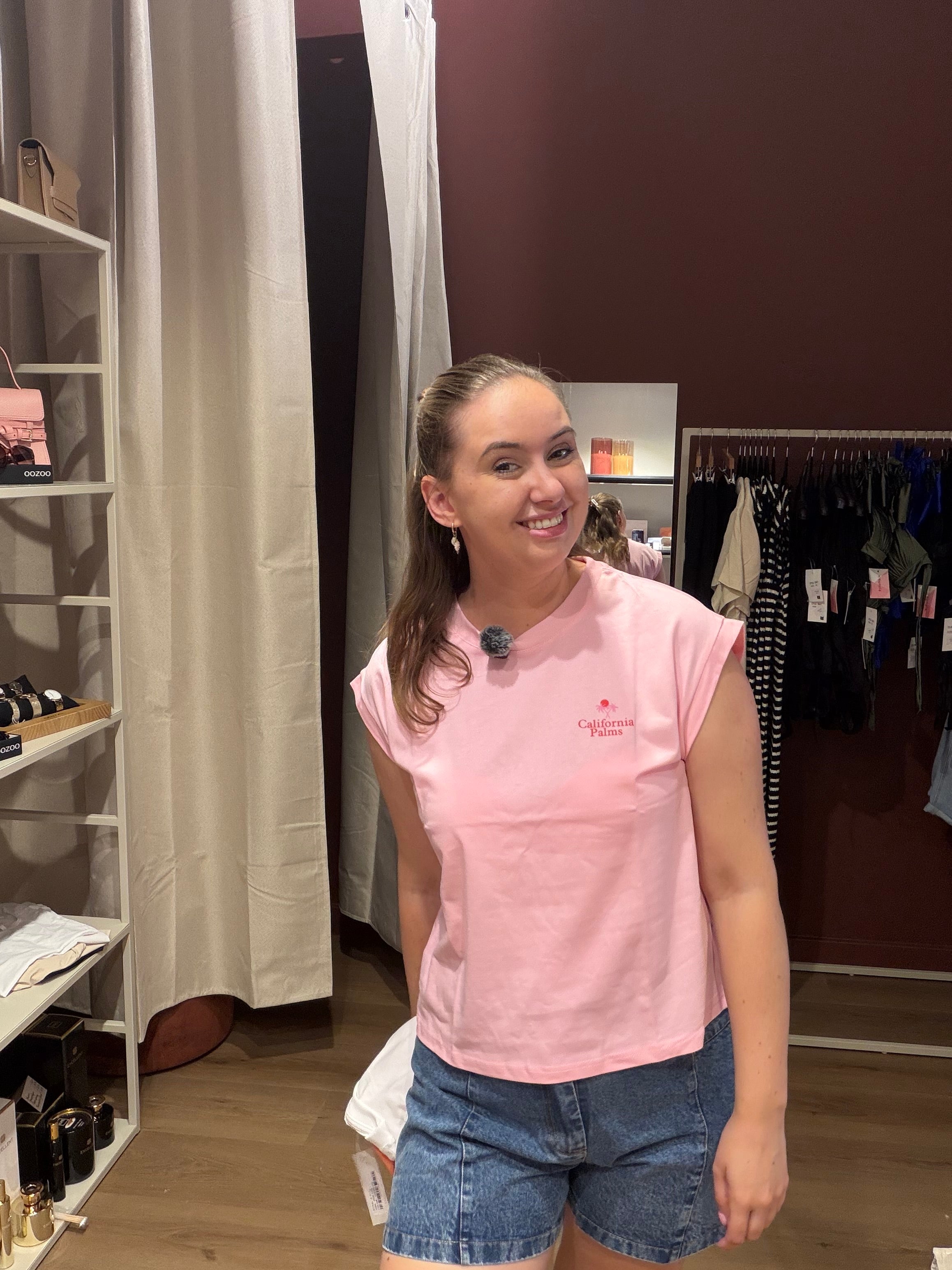 Shirt California palms roze