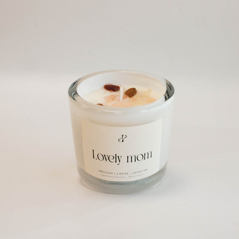 Lovely mom - geurkaars met edelstenen