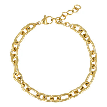 Gouden armband met Ronde en Ovale Schakels - Stainless Steel