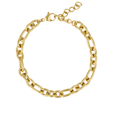 Gouden armband met Ronde en Ovale Schakels - Stainless Steel