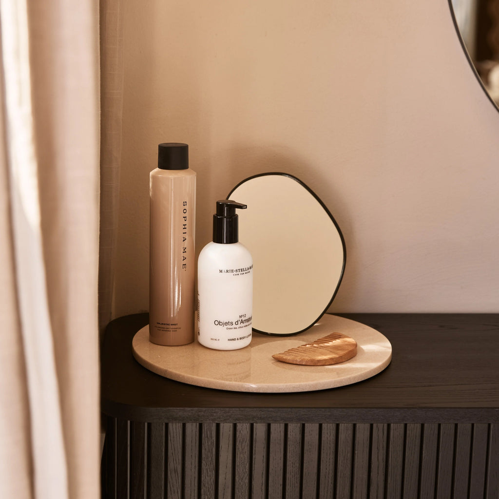 Marmer dienblad rond Ø30cm beige