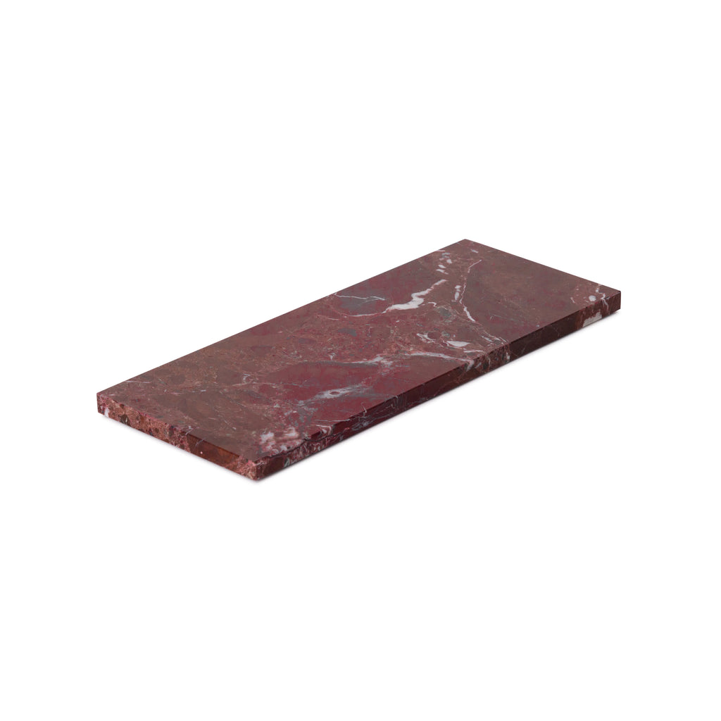 Marmer dienblad rechthoek S rood 10x25cm