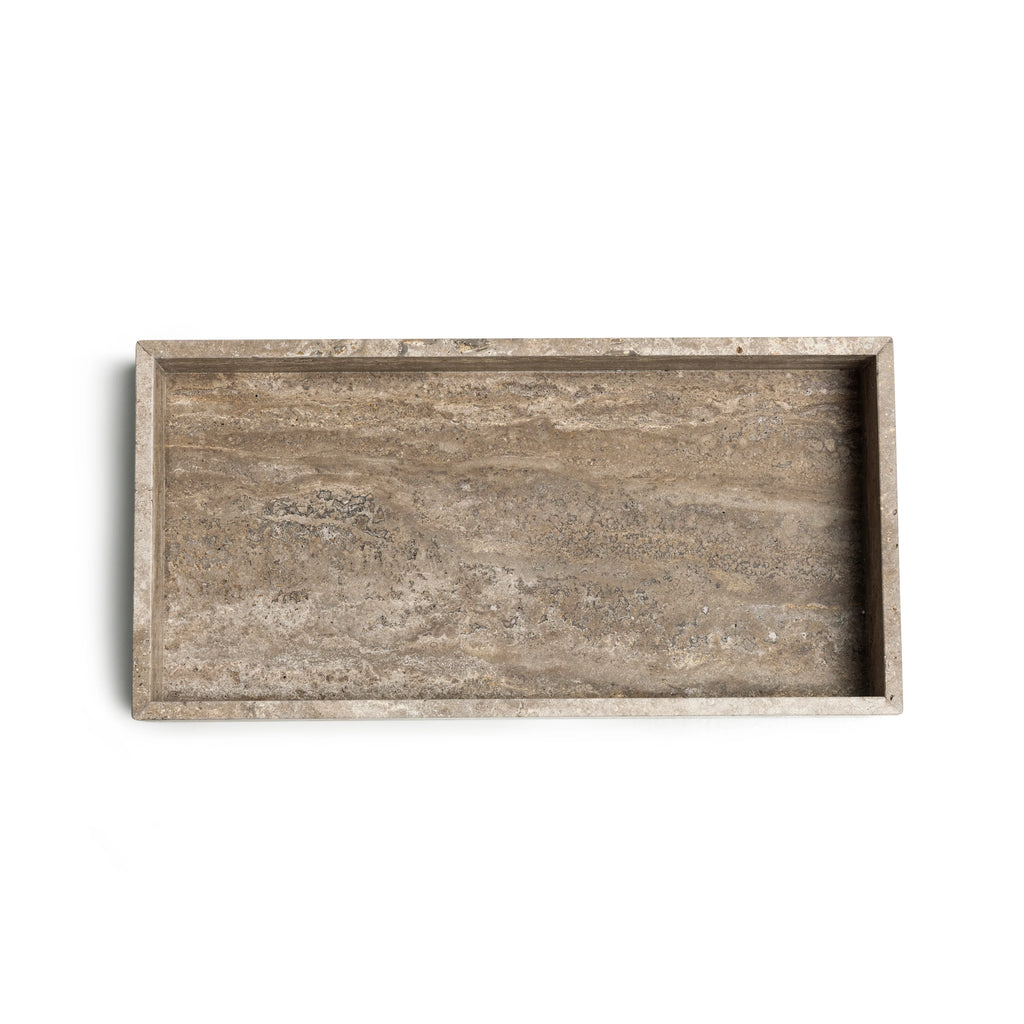 Titanium travertine dienblad 40x20x5cm