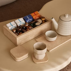 Travertine dienblad rechthoek M 15x30cm