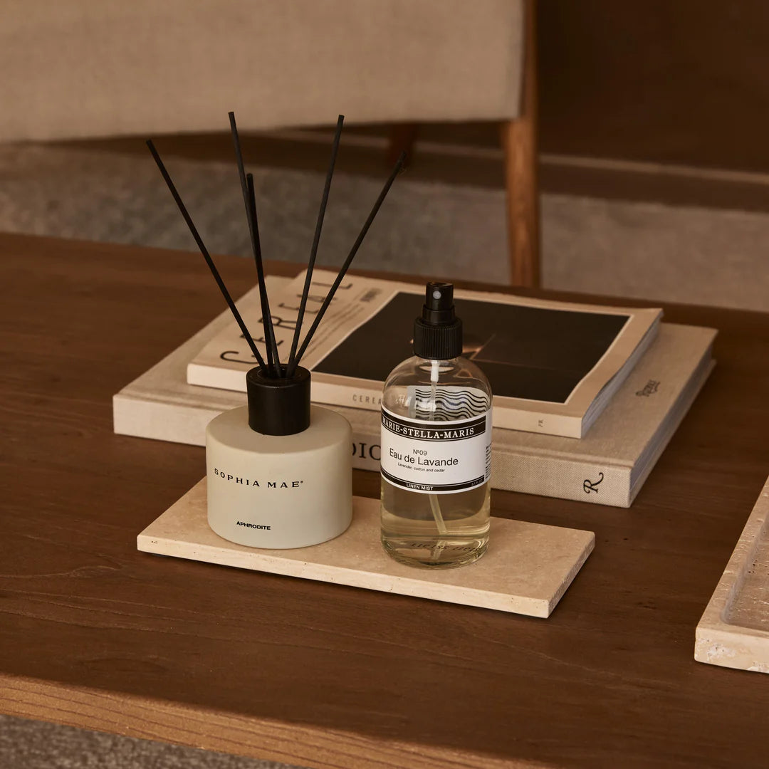 Travertine dienblad rechthoek S 10x25cm