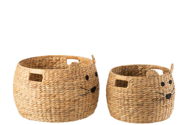 Set van 2 Manden Kat Waterhyacinth Naturel